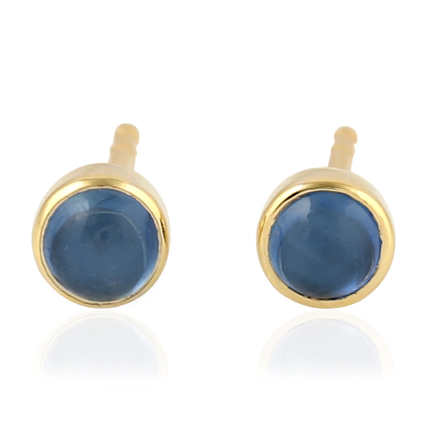 14K Yellow Gold Blue Sapphire Stud Earrings for Women - Hypoallergenic, Elegant Jewelry Gift for Birthday, Anniversary & Special Occasions