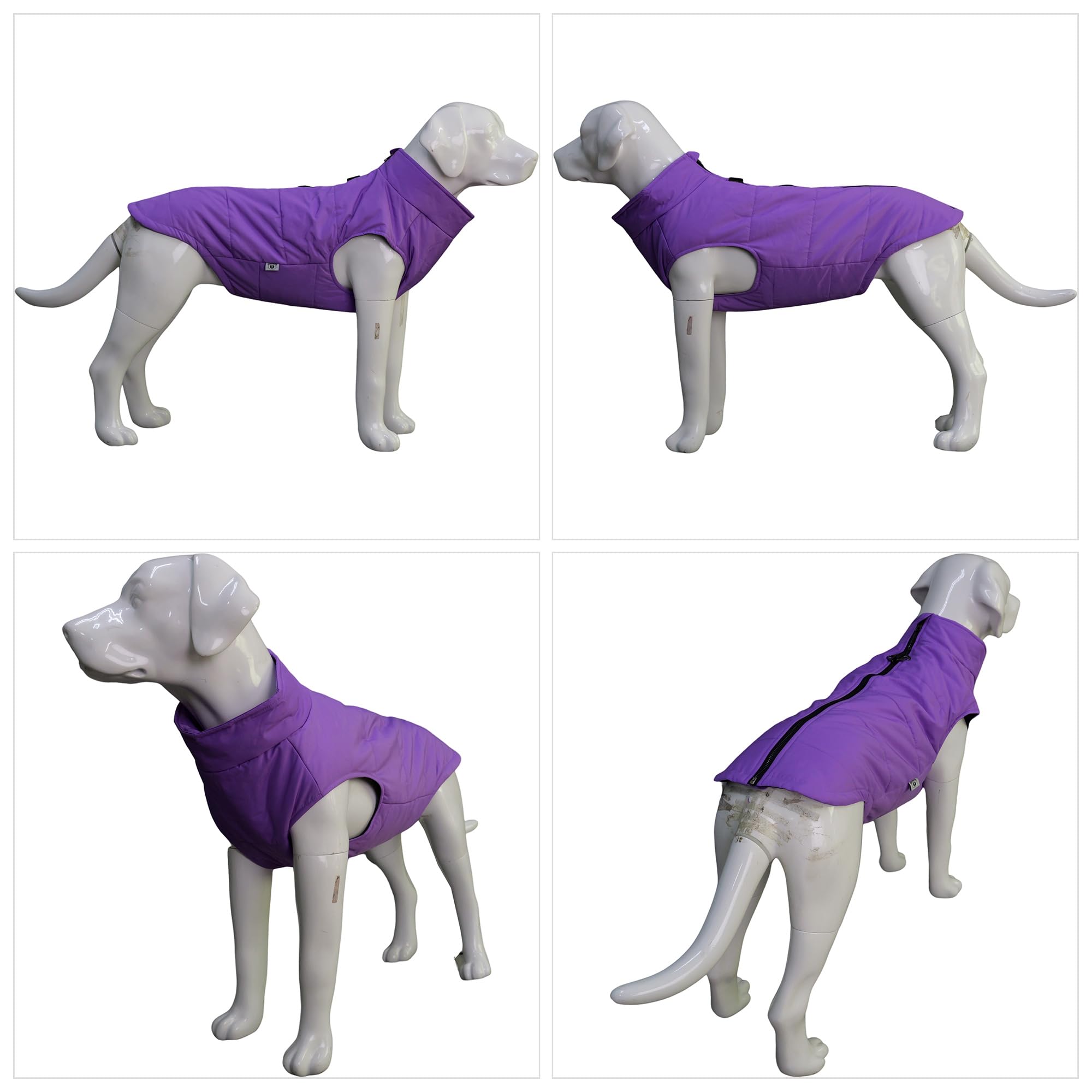 Waterproof Ultra Warm Dog Winter Vest with Cotton Lining - Windproof Zippered Jacket for Small, Medium & Large Dogs | Breathable Soft Dog Coat for Cold Weather Outdoor Activities (Purple, XXXL)