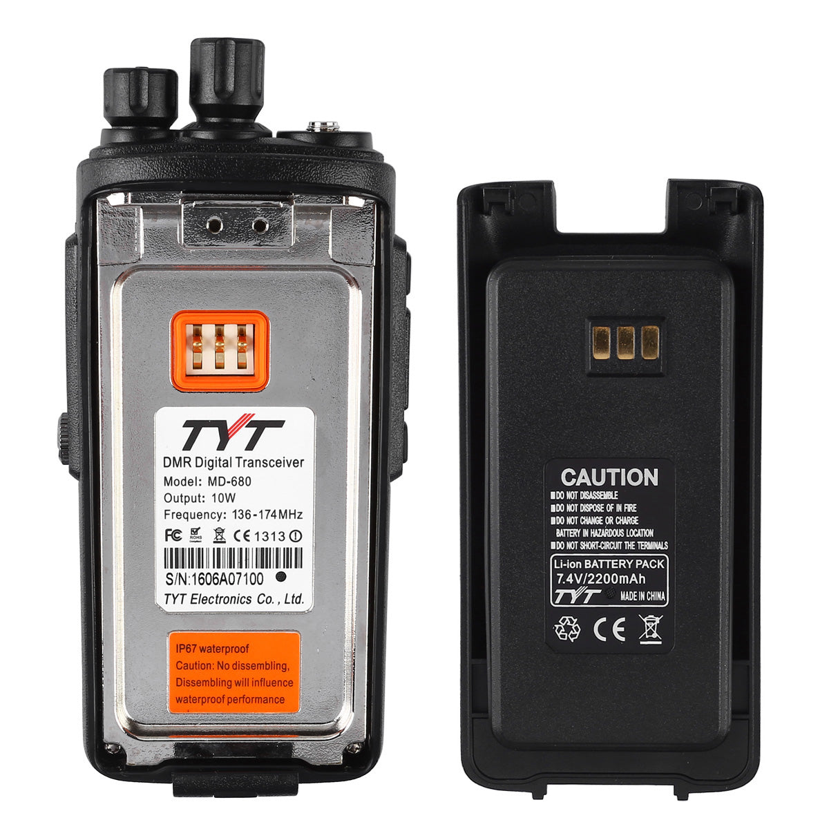 TYT MD-680 VHF Waterproof Digital DMR Two-Way Radio - Long Range Communication for Outdoor Adventures, Construction Sites & Emergency Preparedness