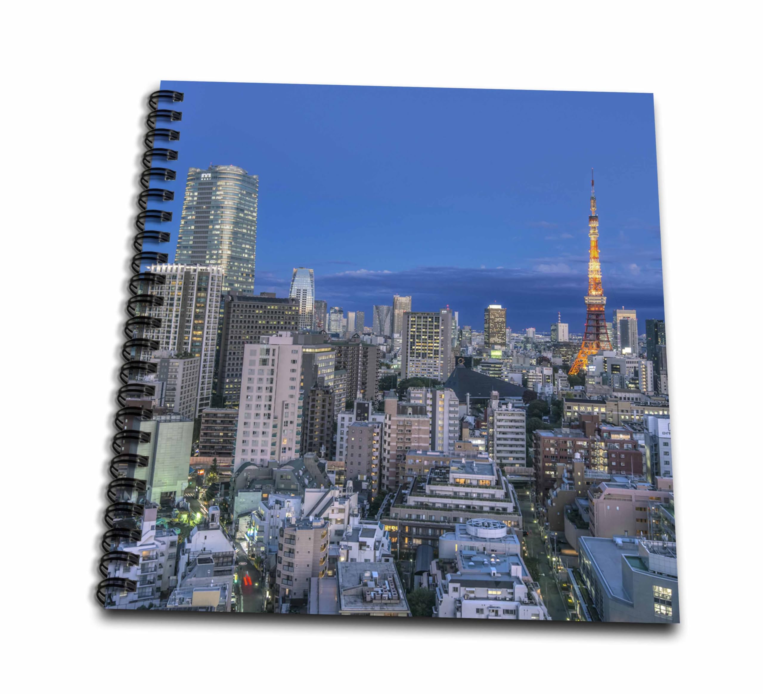 3D Rose Japan Tokyo Roppongi Skyline at Twilight Drawing Book - 8x8 Inch Sketchbook for Artists, Travelers & Urban Landscape Enthusiasts | Perfect for Sketching, Journaling & Creative Gifts