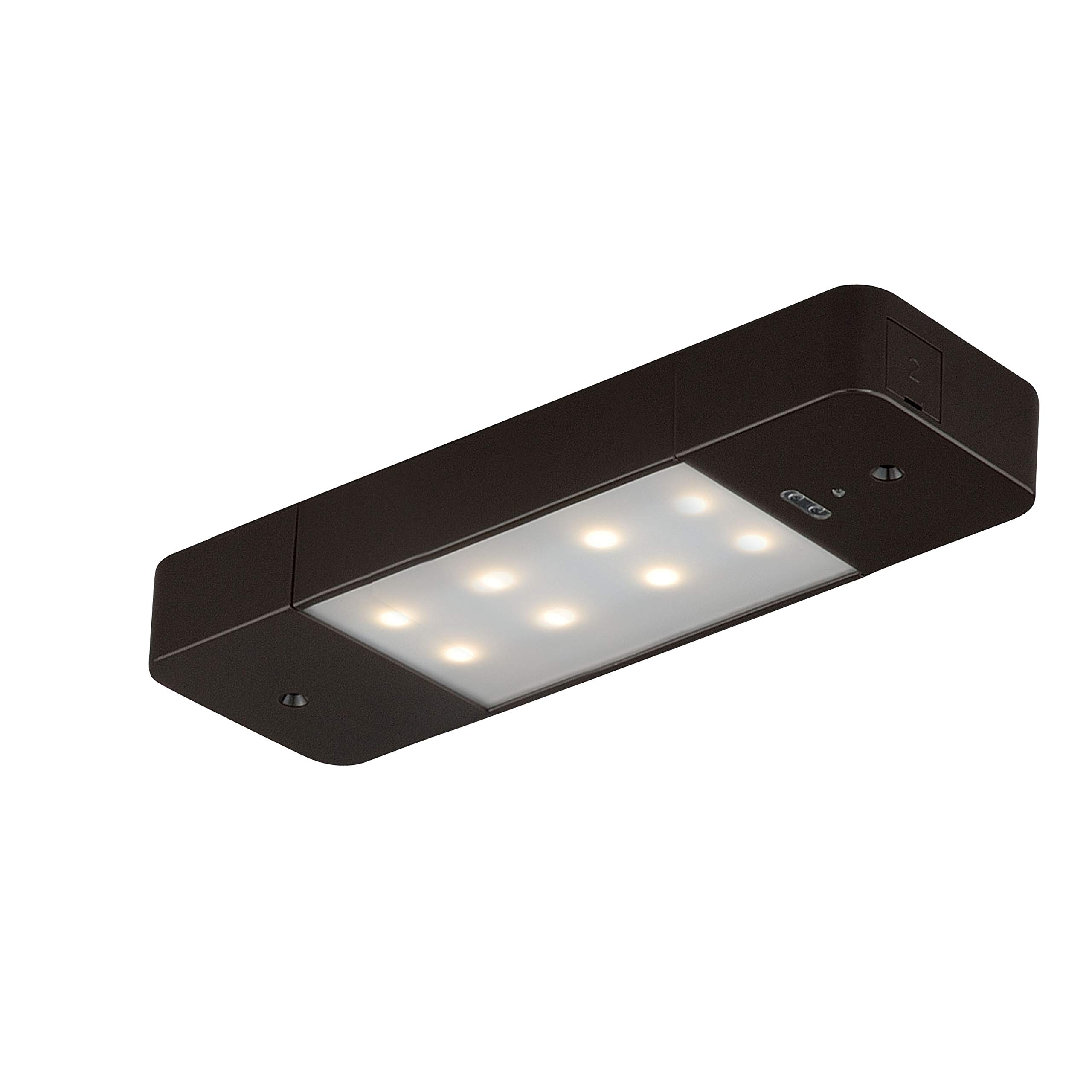 VAXCEL Instalux 8-in Linkable LED Bronze Motion Sensor Under Cabinet Strip Light - Perfect for Kitchen, Pantry, Closet & Workspace Lighting