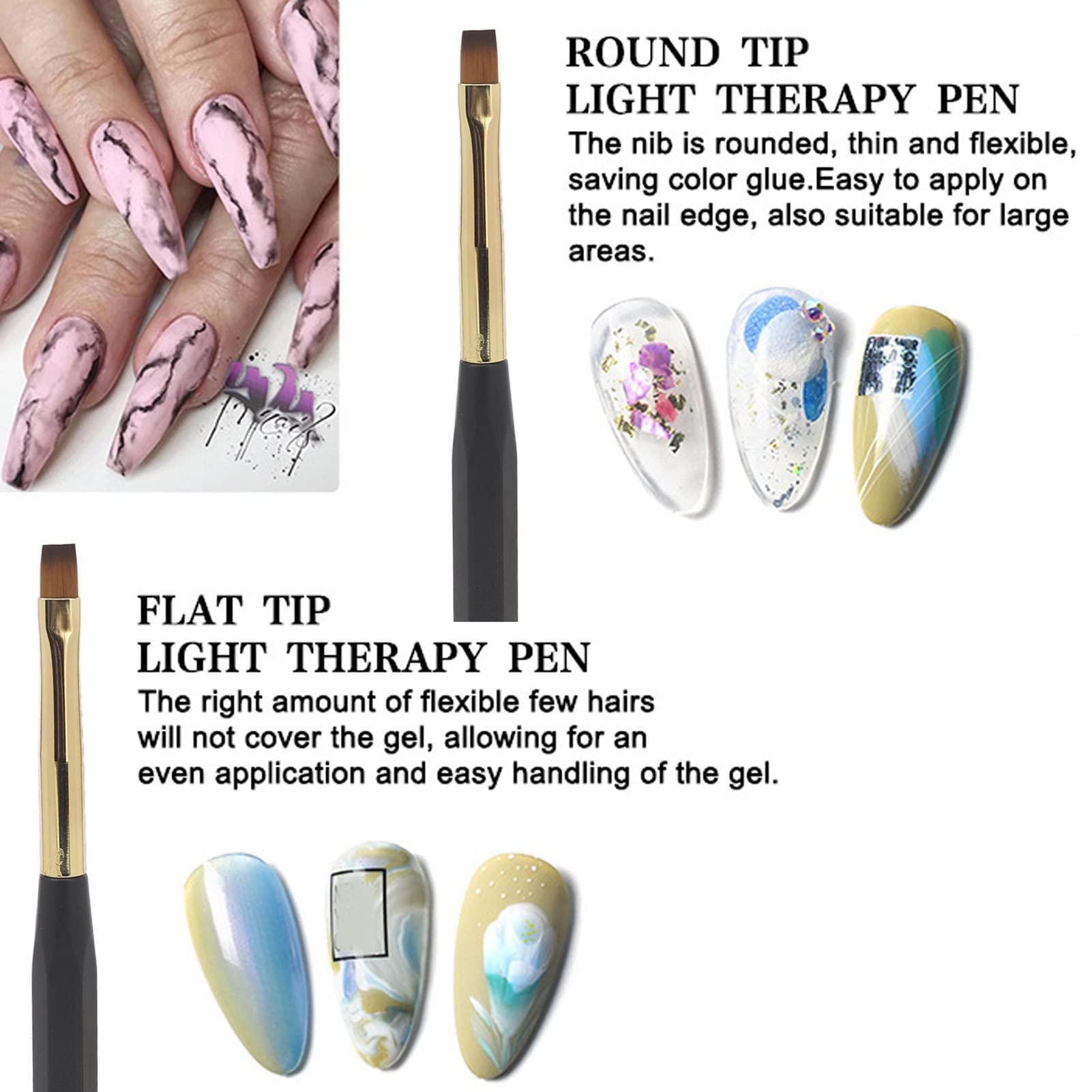 Professional Nail Art Brush Pen - Rust-Free ABS Nylon Bristles with Moderate Elasticity for Precise Manicure - Includes Protective Case - Perfect for Home Salon & DIY Nail Designs