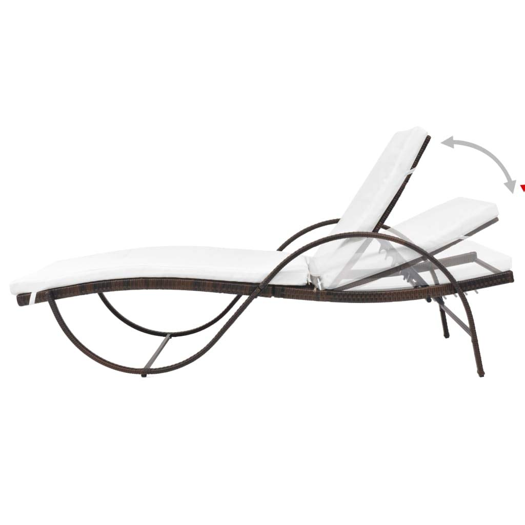 Premium FAMIROSA Sun Lounger with Comfortable Cushion & Side Table - Durable Poly Rattan in Elegant Brown | Perfect for Poolside, Patio, Beach & Outdoor Relaxation