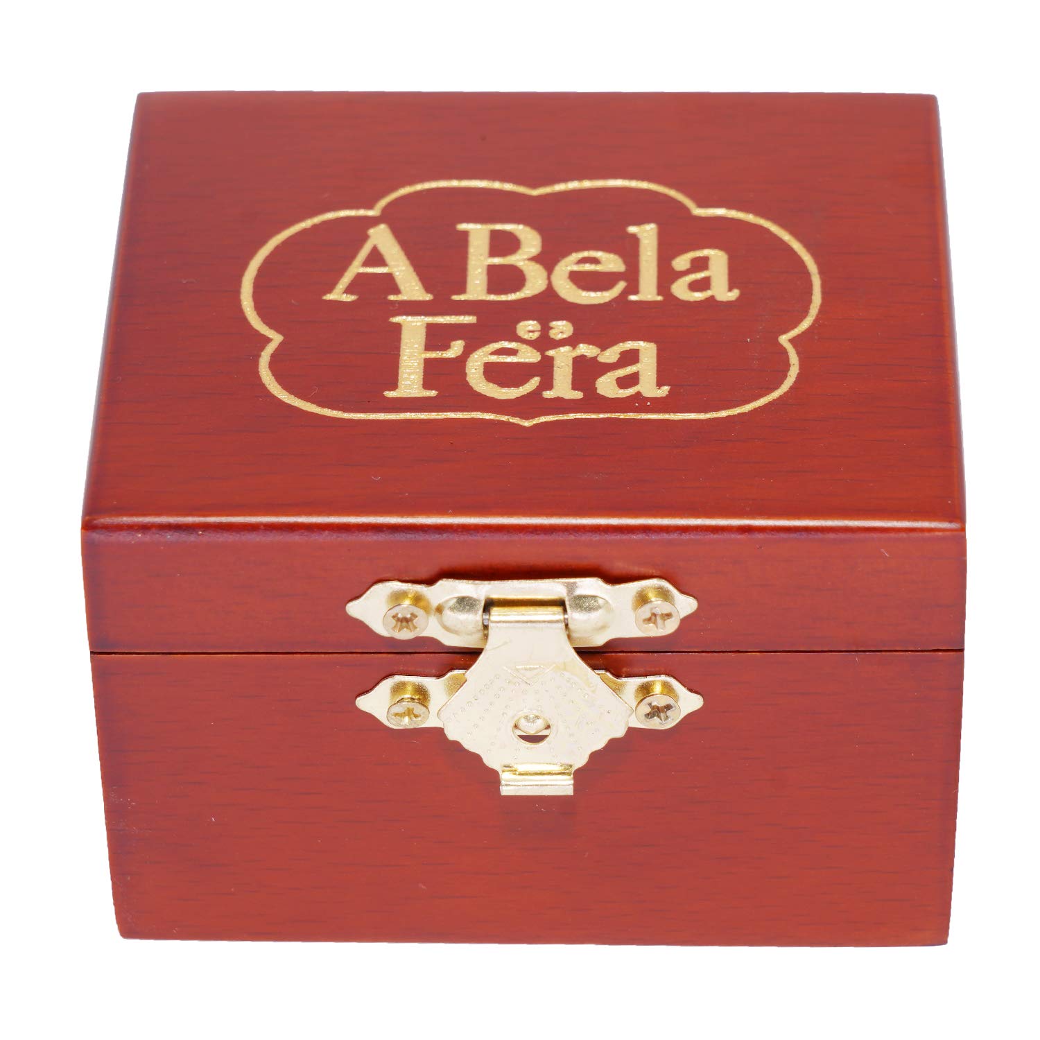 Beauty and The Beast Wooden Music Box with Wind-Up Gold Mechanism & Mirror - Perfect Musical Gift for Disney Fans, Collectors & Romantic Occasions