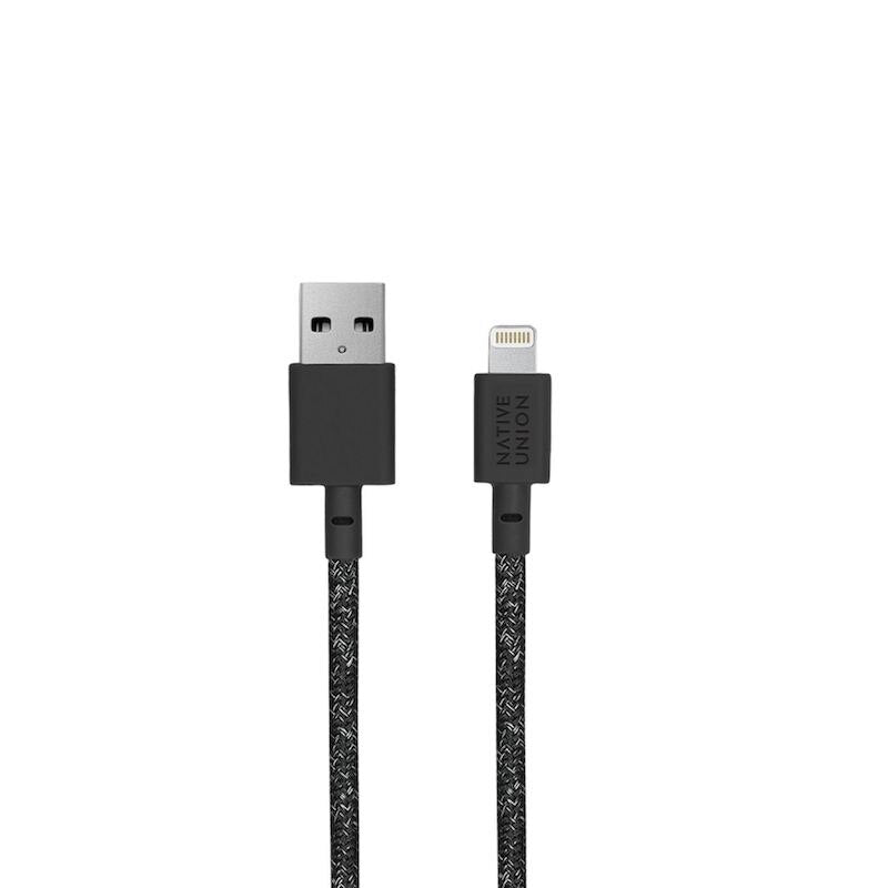 Premium 3m Braided Lightning Cable by Native Union - Cosmos Black - Durable Fast Charging for iPhone, iPad & More - Perfect for Home, Office & Travel