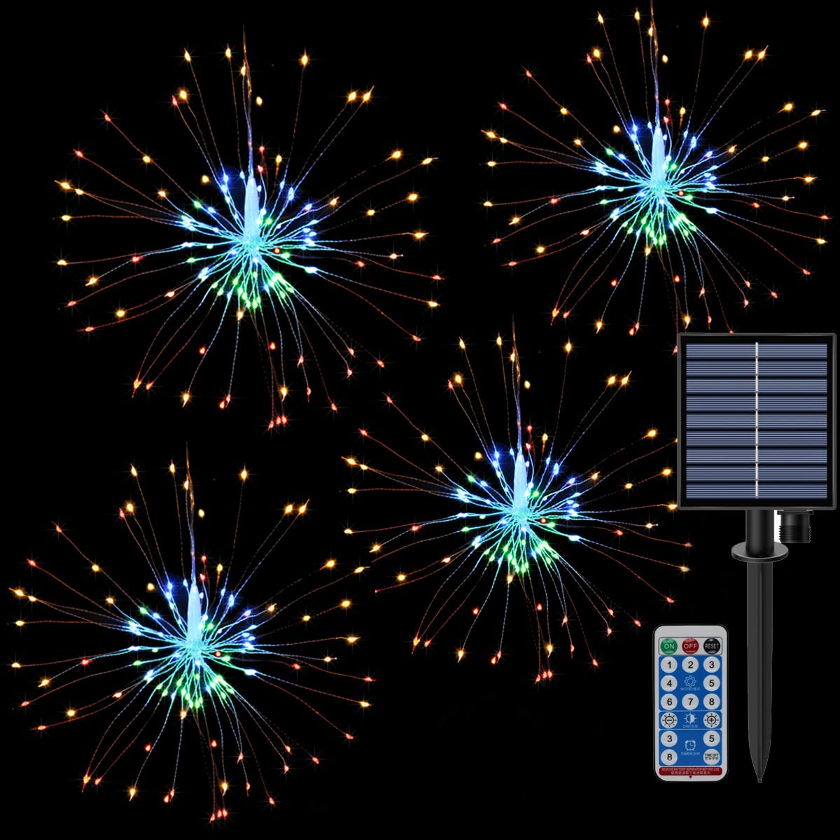 Dreamworth 4 Pack 480 LED Solar Powered Copper Wire Fairy Lights - Waterproof Outdoor String Lights with 8 Modes for Christmas Decorations, Birthday Party, Wedding, Garden, Patio, Bedroom & Home Decor | Perfect for Indoor and Outdoor Decoration