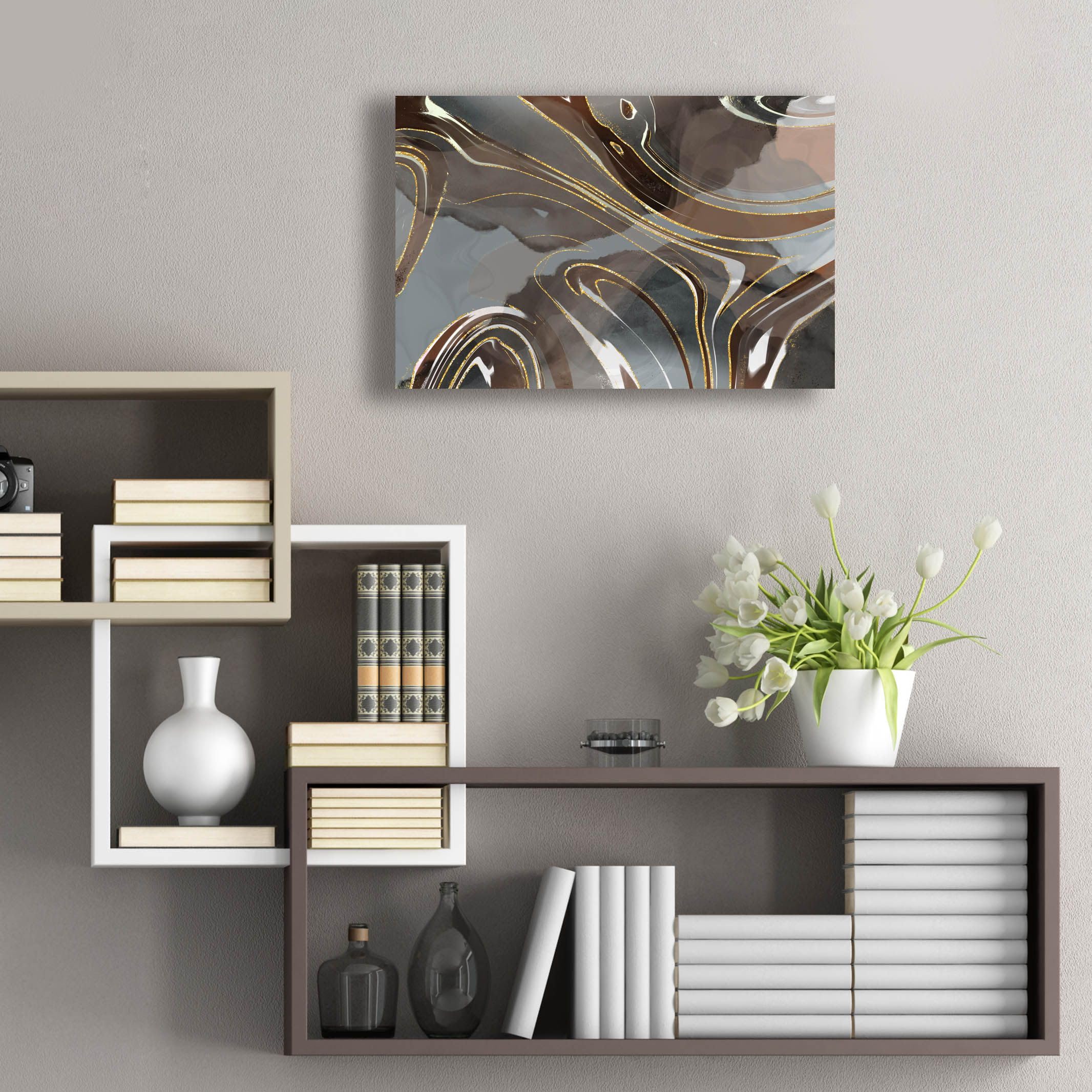Durango Valley Acrylic Glass Wall Art by Delores Naskrent - 24x16 Inches Modern Abstract Painting for Living Room, Bedroom & Office Decor