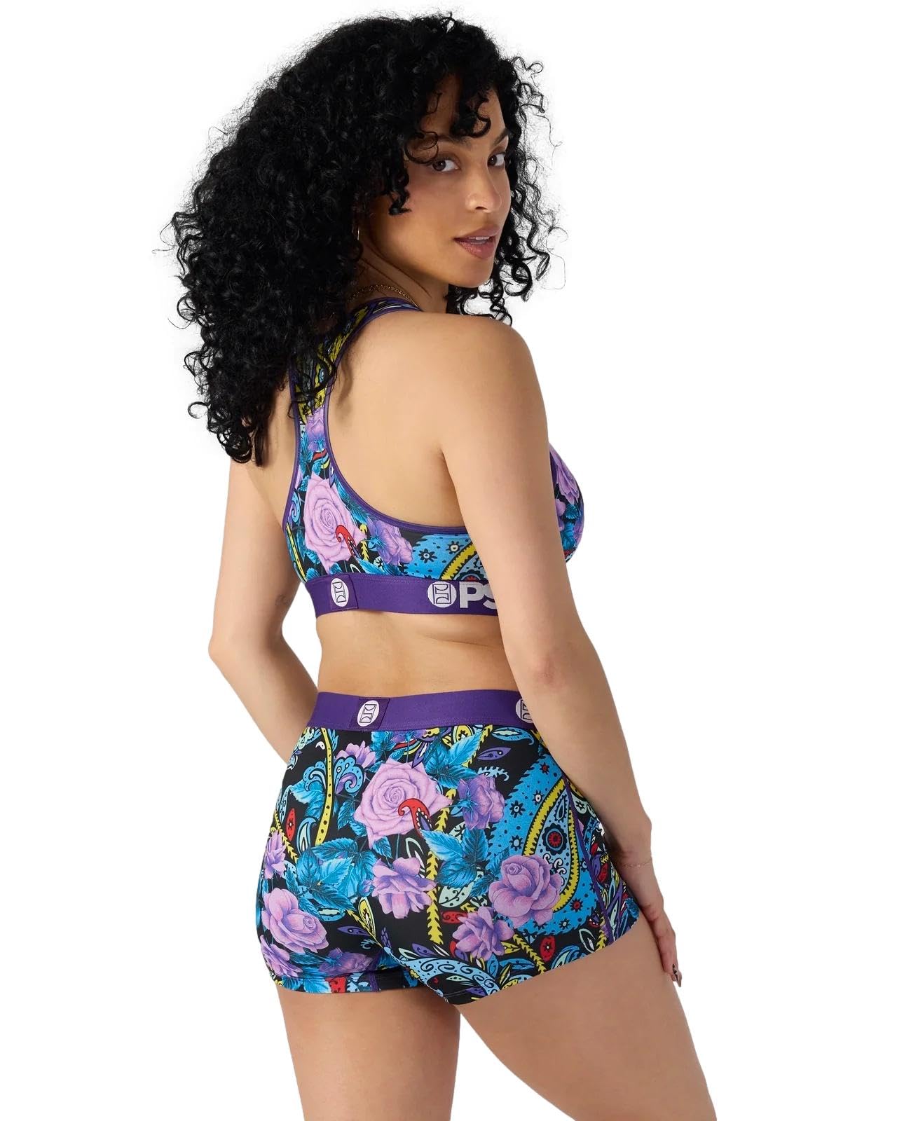 PSD Women's Bandana Print Sports Bra - Breathable Racerback Workout Top for Yoga, Running & Gym | Moisture-Wicking Microfiber Activewear