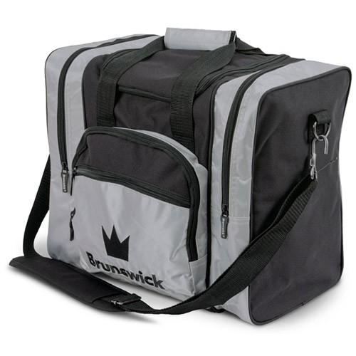 Brunswick Edge Single Tote Silver Bowling Bag for Women & Men - Lightweight Durable Bowling Accessories for League Play & Practice - Perfect Bowling Tournament Gear