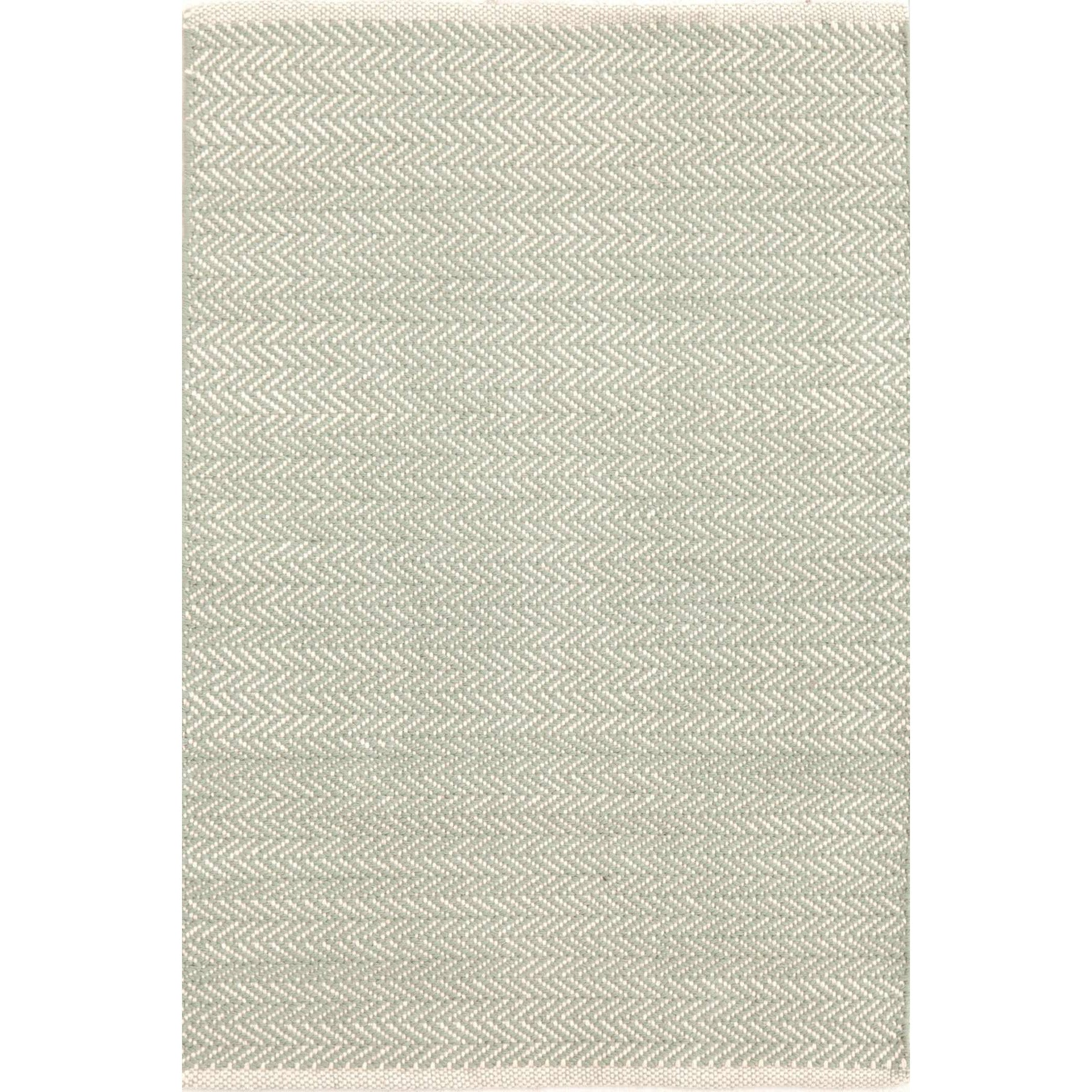 Dash & Albert Herringbone Ocean Blue Woven Cotton Area Rug - Soft & Durable for Living Room, Bedroom, or Nursery Decor