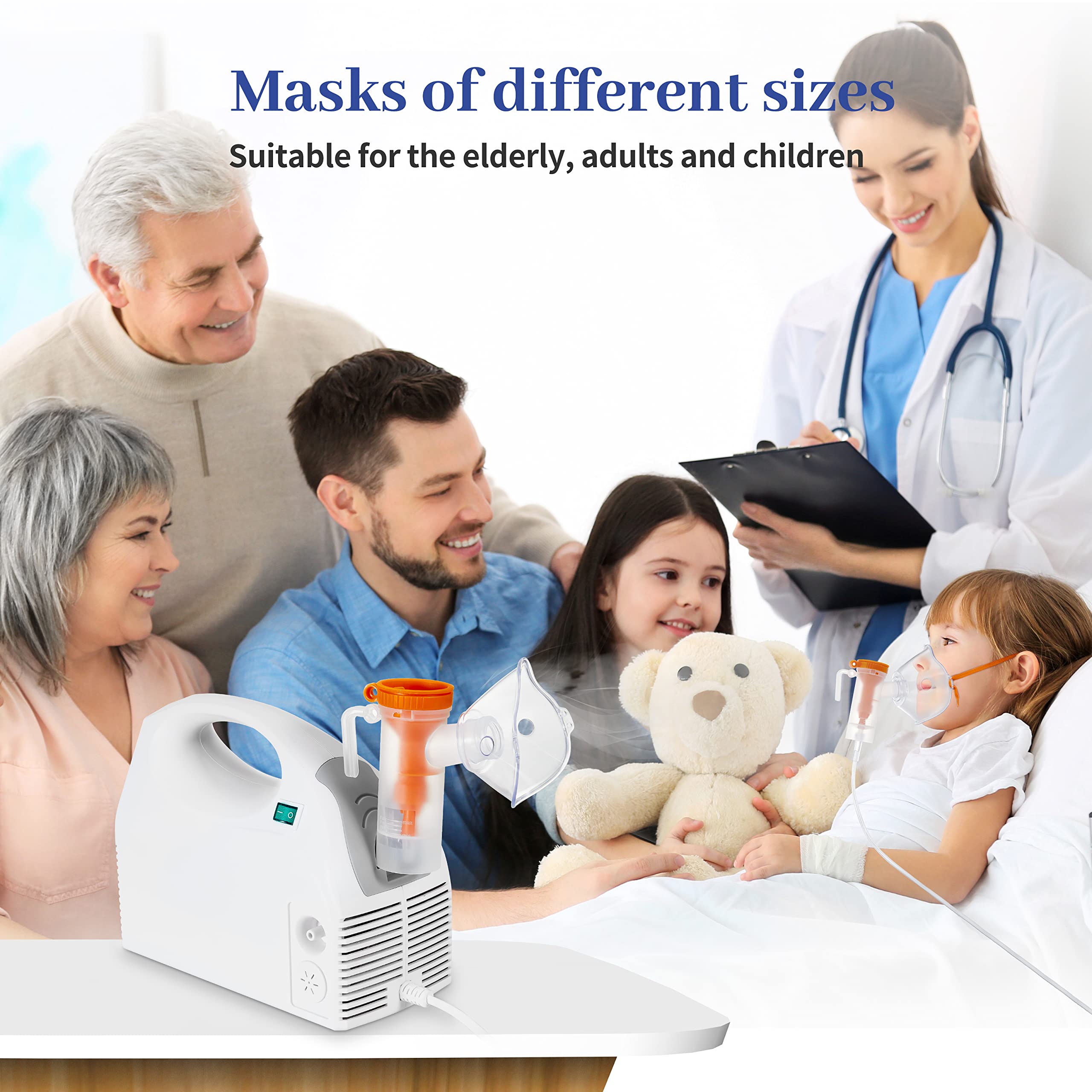Portable Nebulizer Machine for Adults & Kids - Compressor Nebulizer Set with Mask, Mouthpiece & Tubing Kits - Steam Inhaler for Asthma, Allergies & Respiratory Relief - Perfect for Home Use & Travel