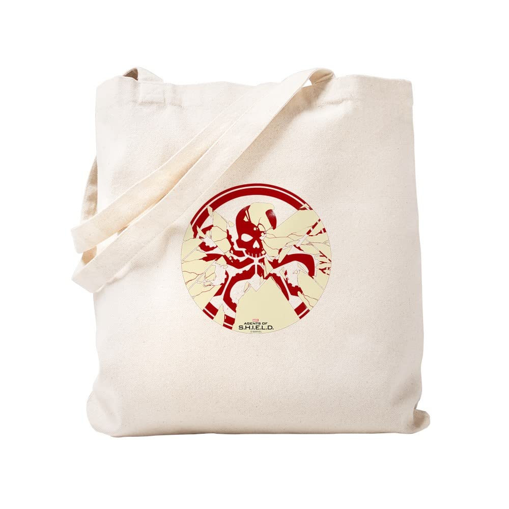 Marvel Hydra Broken Shield Tote Bag - Natural Canvas Reusable Shopping Bag for Groceries, Beach & Comic Con