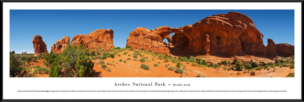 Blakeway Worldwide Panoramas Standard Frame Double Arch - Stunning National Park Wall Art Posters for Home & Office Decor | Perfect for Nature Lovers & Travel Enthusiasts