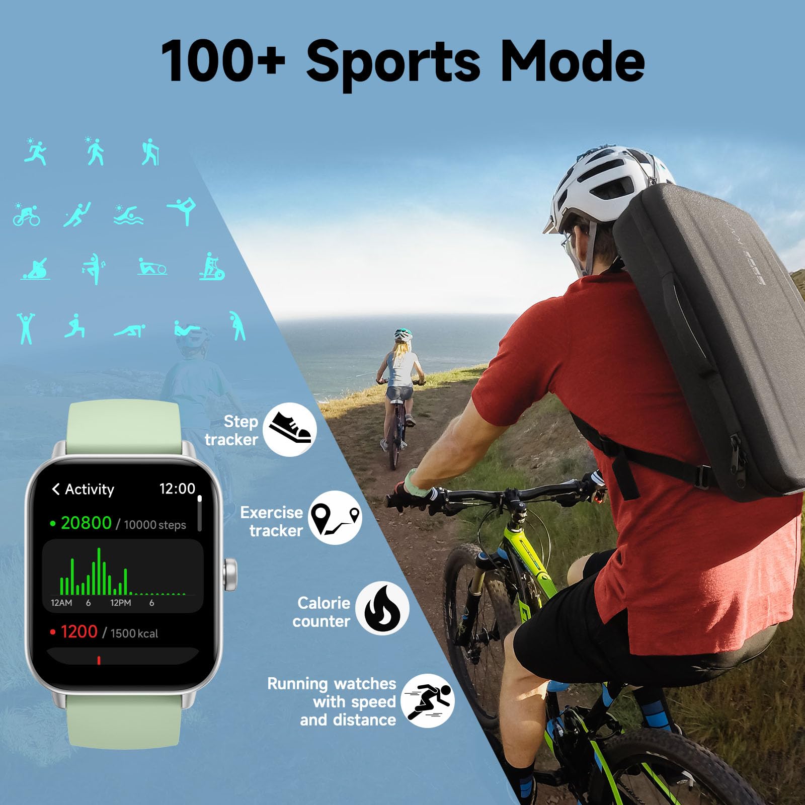 Smart Watch for Men & Women with Alexa Built-in, 1.8