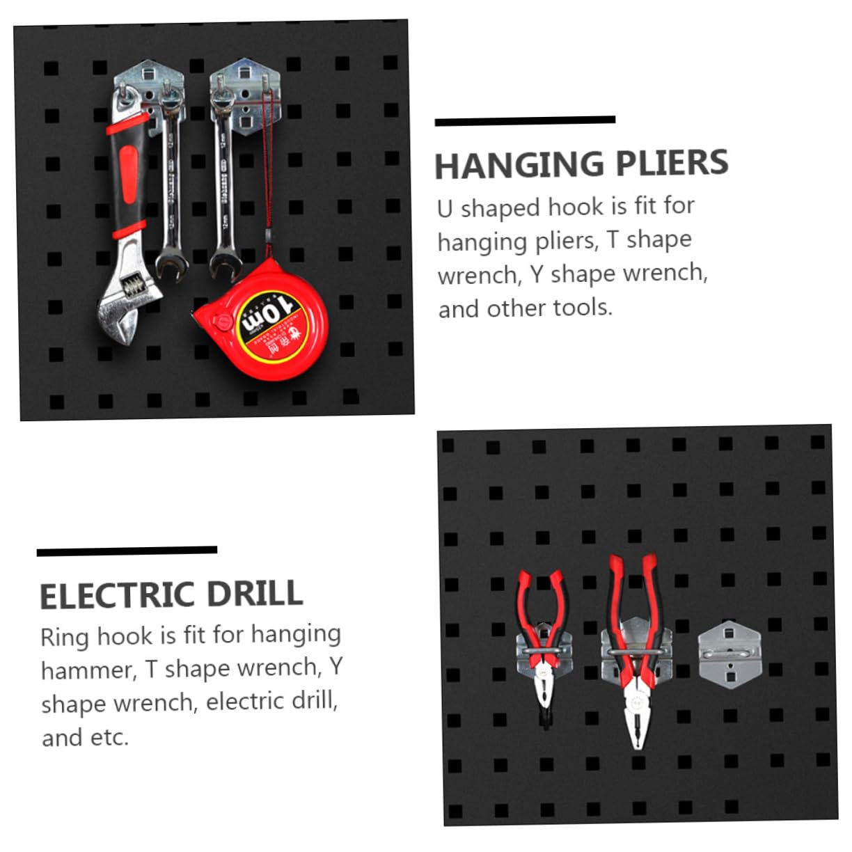 GARVALON 3-Pack Heavy Duty Wall Mount Tool Organizer Hooks - Steel Pegboard Hooks for Ladders, Cords & Tools - Perfect for Garage, Workshop & Home Organization