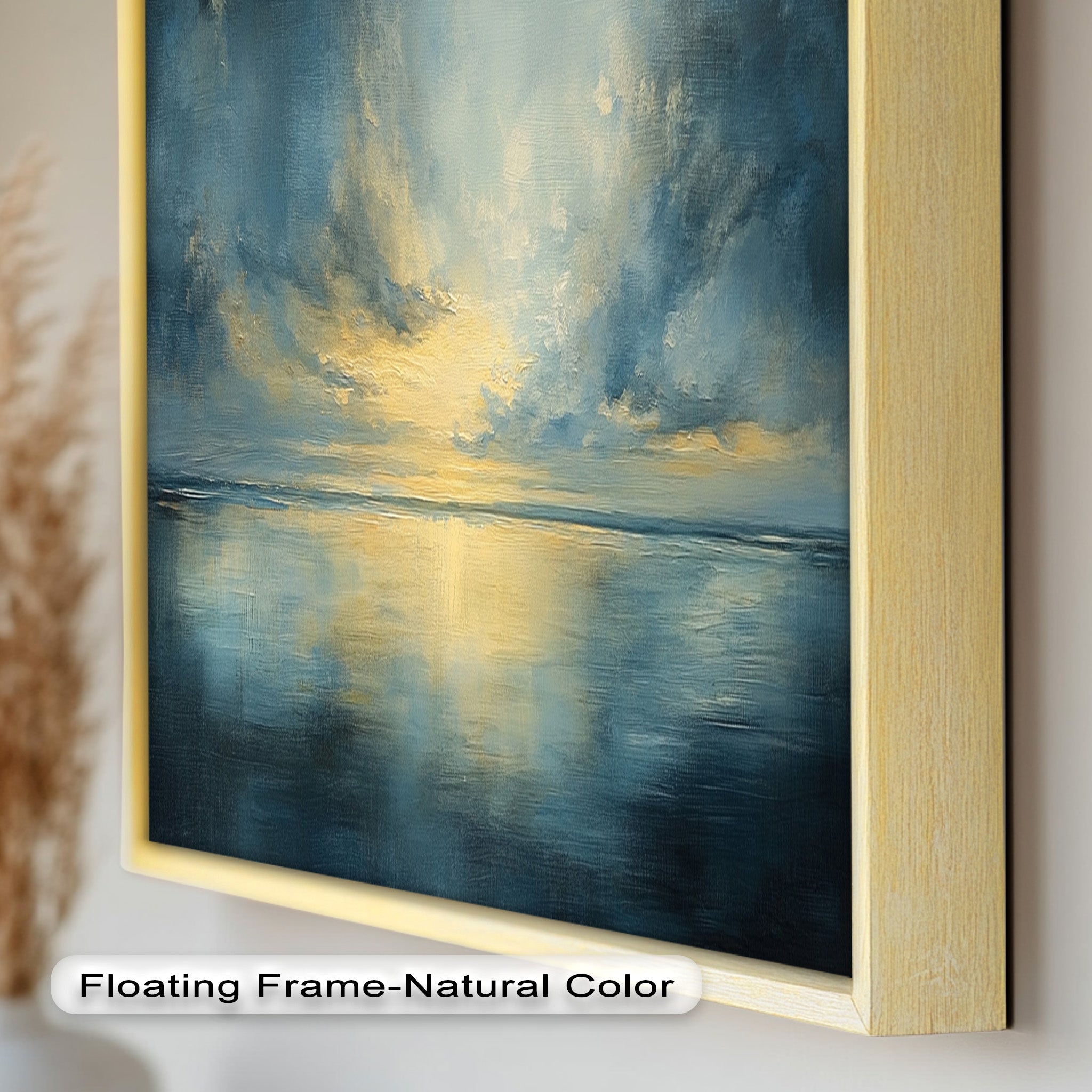 Coastal Wall Art - Sunset Reflection Seascape Oil Painting for Beach House Decor | Handmade Ocean Landscape Artwork | Living Room, Bedroom & Office Wall Decor