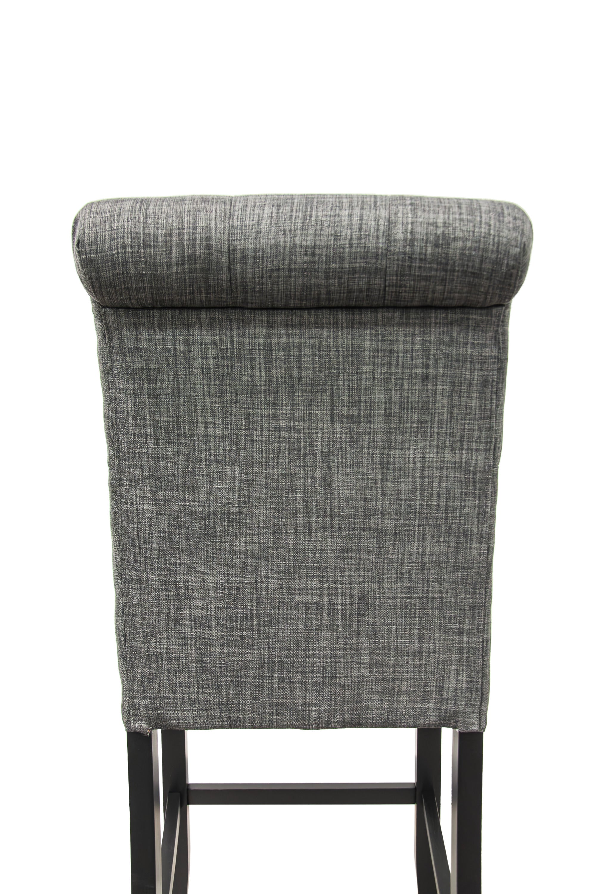 Set of 2 Charcoal Fabric Counter Height Dining Chairs with Plush Cushion & Tufted Back - Modern Kitchen Bar Stools for Breakfast Nook, Dining Room, and Small Space