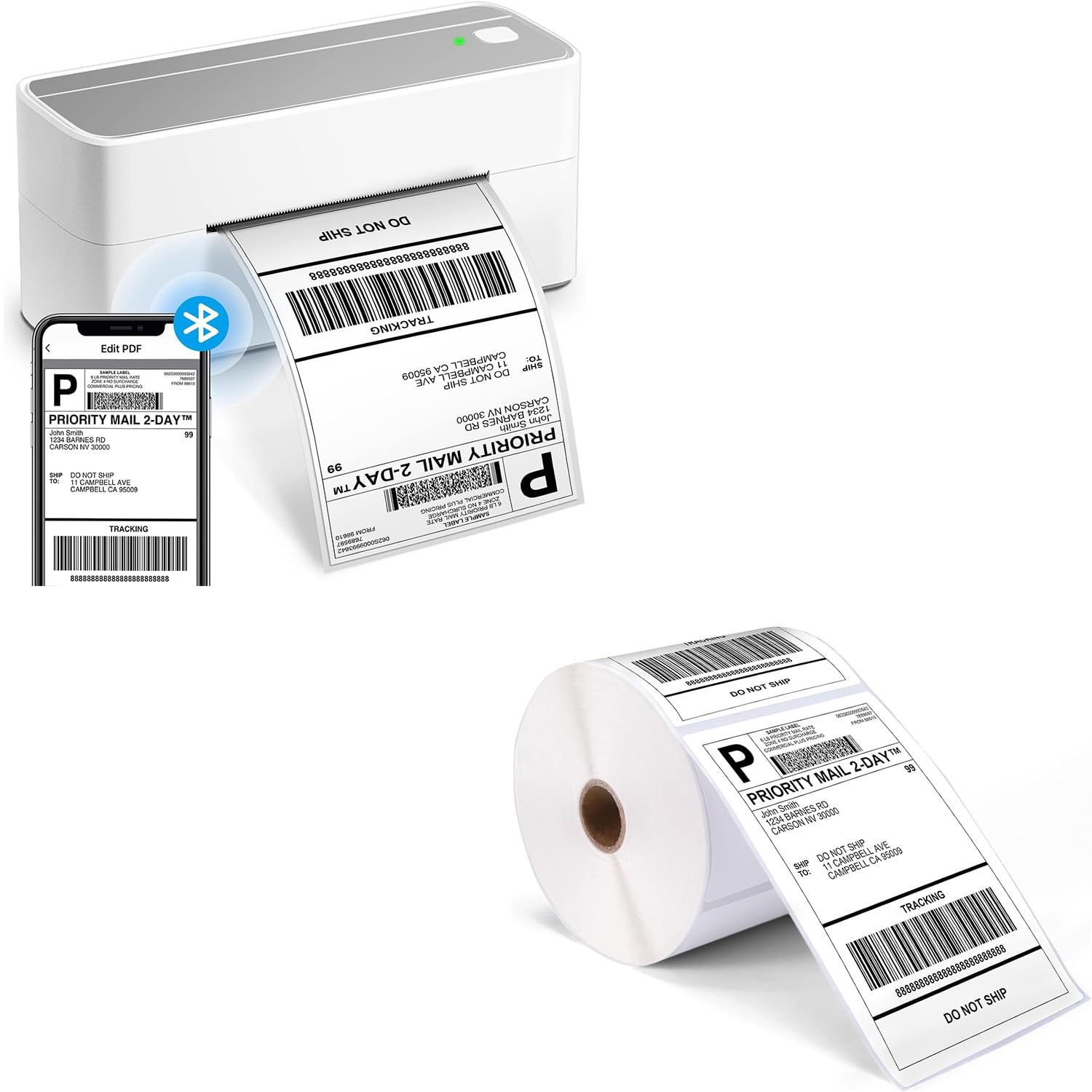 ASprink Purple Bluetooth Shipping Label Printer for 4