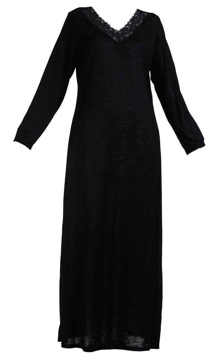 Full Sleeve Lace Neckline Slip Dress Lining - Elegant Layering Piece for Weddings, Parties & Formal Occasions