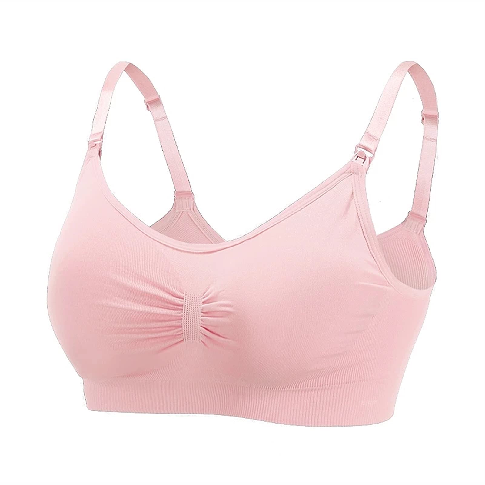 Wire-Free Nursing Bra for Maternity & Breastfeeding - XL Pink Comfortable Support Bra to Prevent Sagging | Perfect for Daily Wear, Night Nursing & Postpartum Recovery