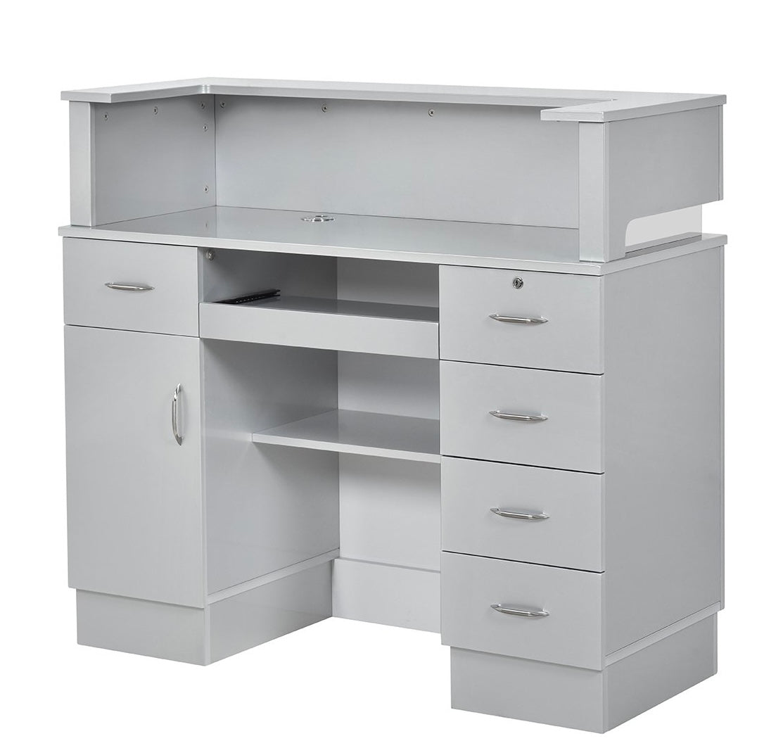 Langara LED Modern Salon Reception Desk - Contemporary Front Desk for Beauty & Hair Salons - Perfect for Spa, Barber Shop & Nail Salon Reception Areas