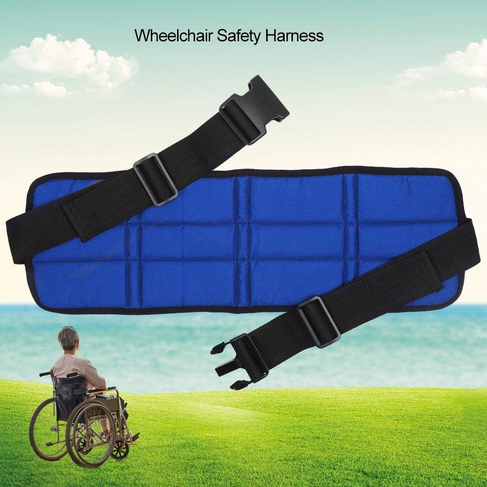 Breathable Adjustable Wheelchair Seat Belt Cushion - Safety Harness Straps for Adults (Blue) | Secure Lap Belt for Wheelchair Users | Ideal for Elderly Care, Rehabilitation & Mobility Assistance