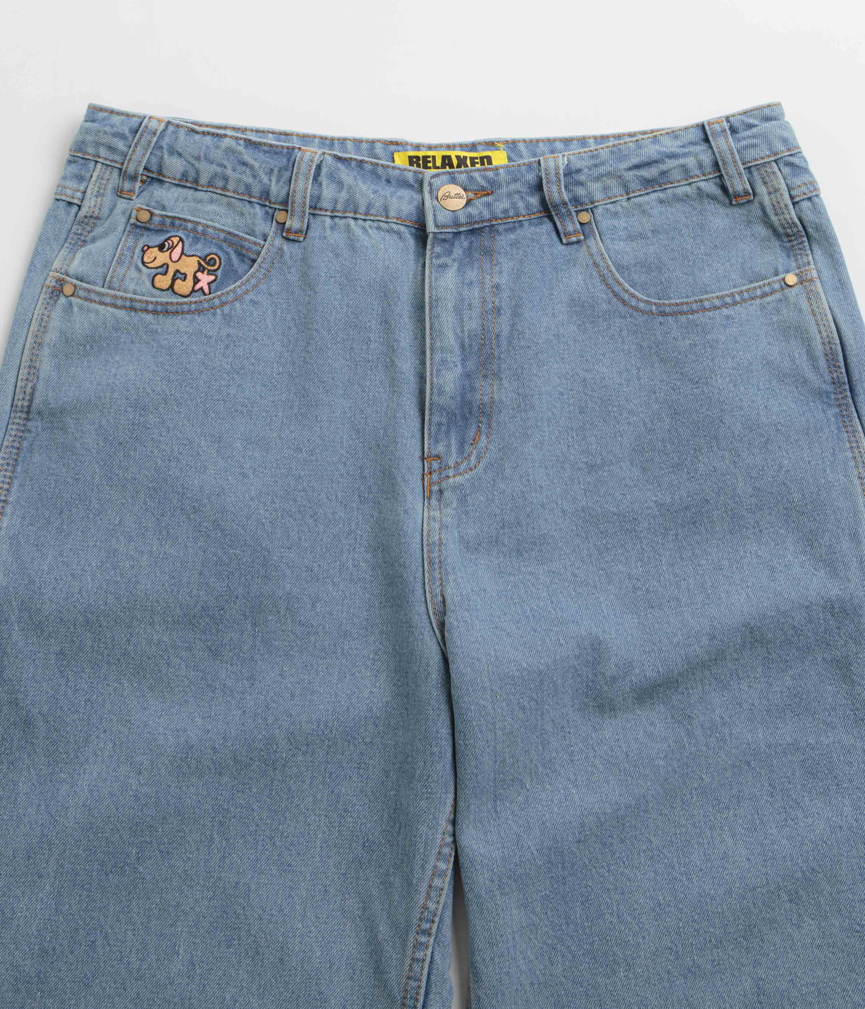 Butter Goods Pooch Relaxed Fit Washed Indigo Jeans for Men | Comfortable Casual Denim Pants for Everyday Wear & Street Style