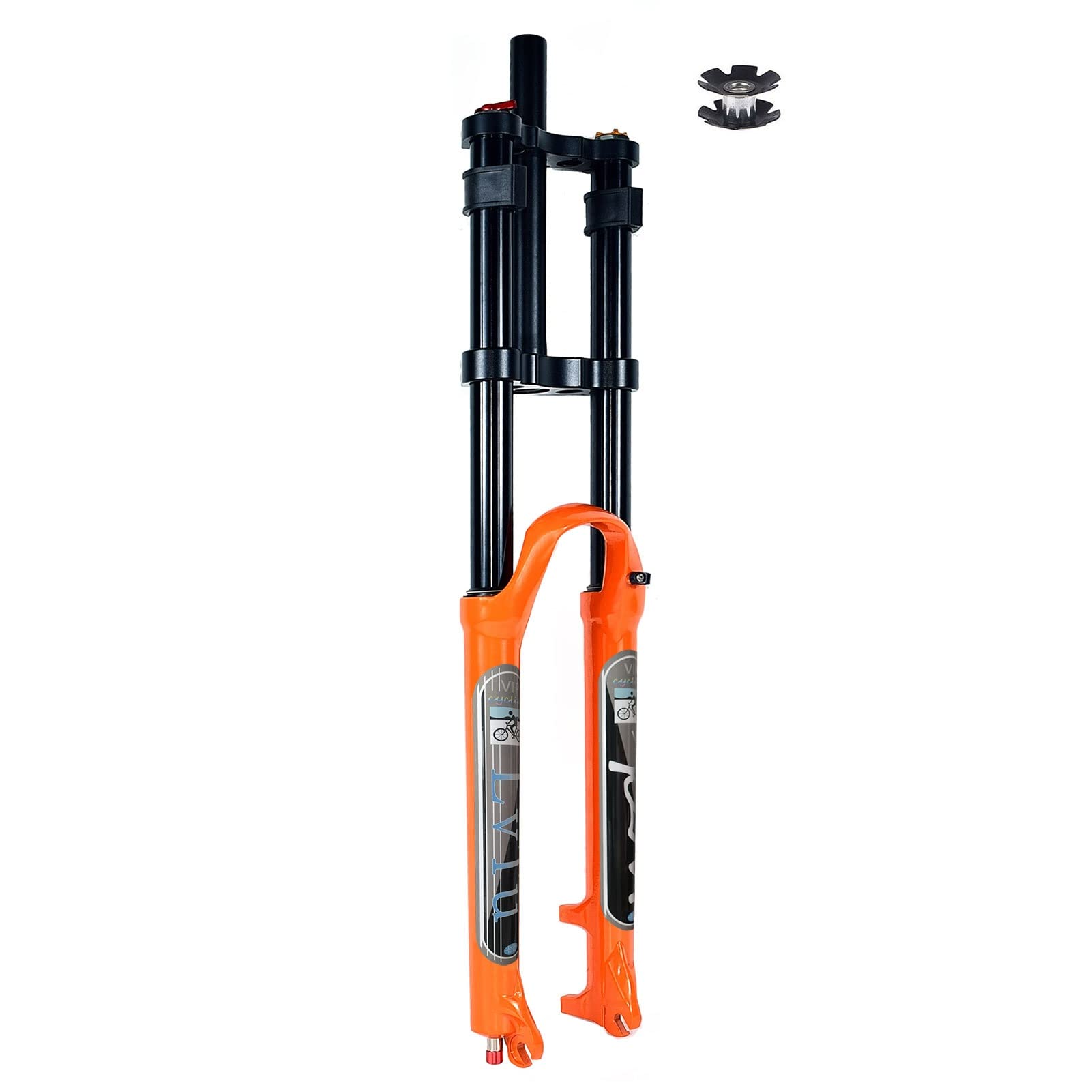 **26/27.5/29 Inch Bike Front Fork - 180mm Travel Air DH Downhill Suspension Forks with Straight Tube, Shock Absorber & Rebound Adjust (Orange, 29 in) - Perfect for Mountain Biking, Trail Riding & Downhill Racing**