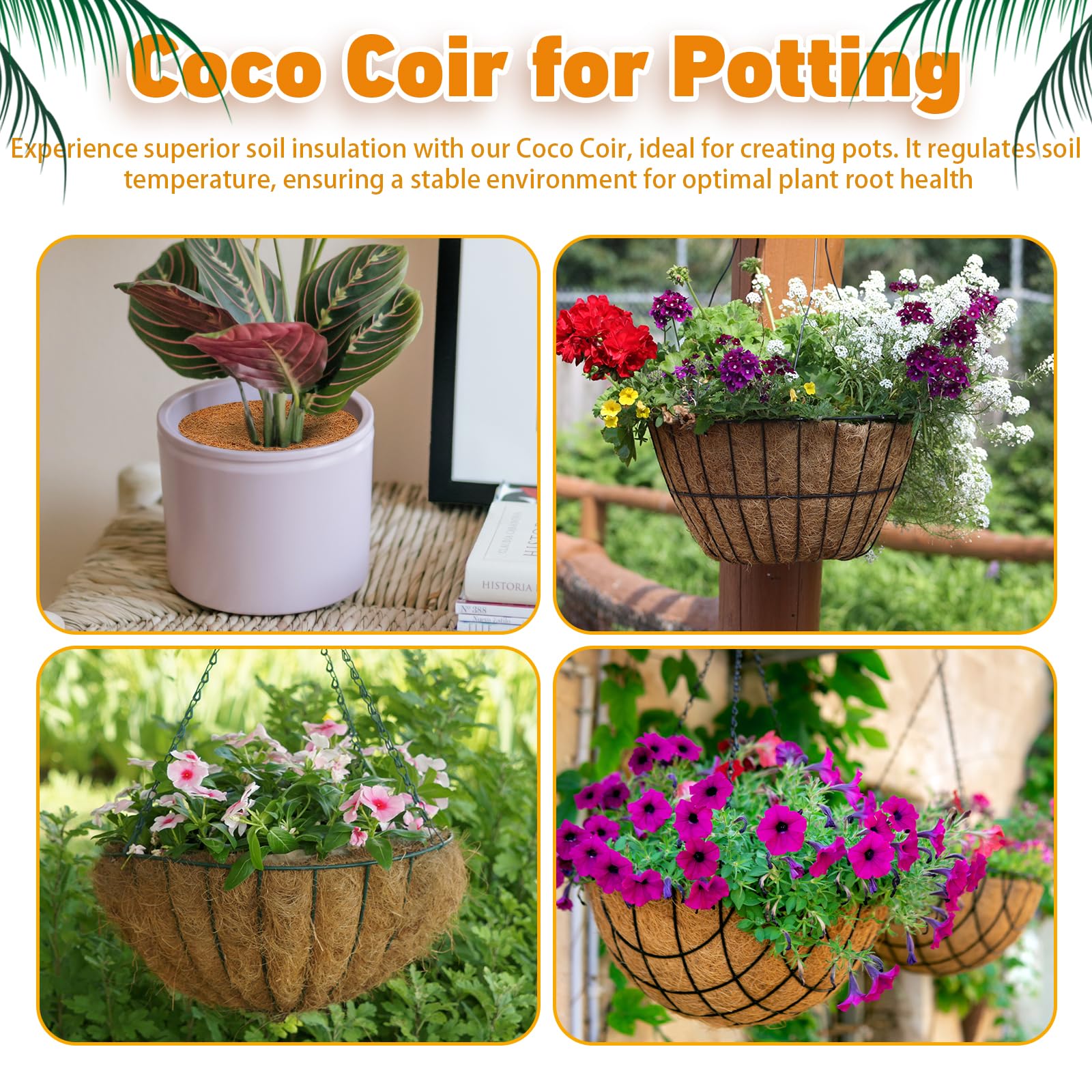 Natural Coconut Fiber Planter Liners 12x40 Inch - Eco-Friendly Coco Coir Sheets for Window Boxes, Flower Baskets, Reptile Mats & Pet Pads | Perfect for Indoor/Outdoor Gardening, Animal Habitats & Home Decor
