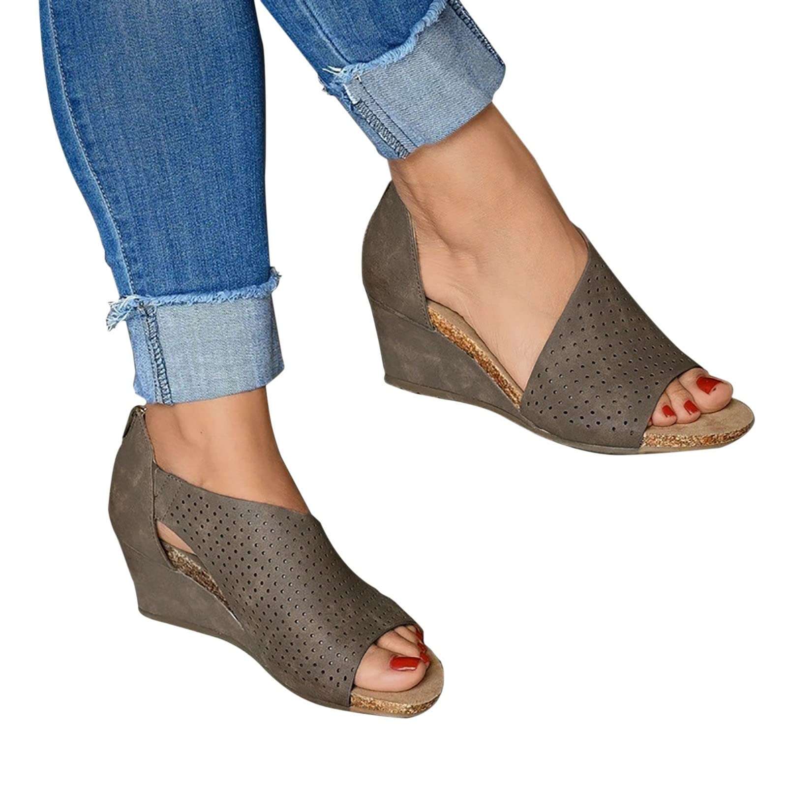 Women's Mules Wedge Sandals - Comfortable Platform Clogs Slip-On High Heels for Dressy Outfits | Peep Toe Pumps for Summer, Office & Casual Wear 2023