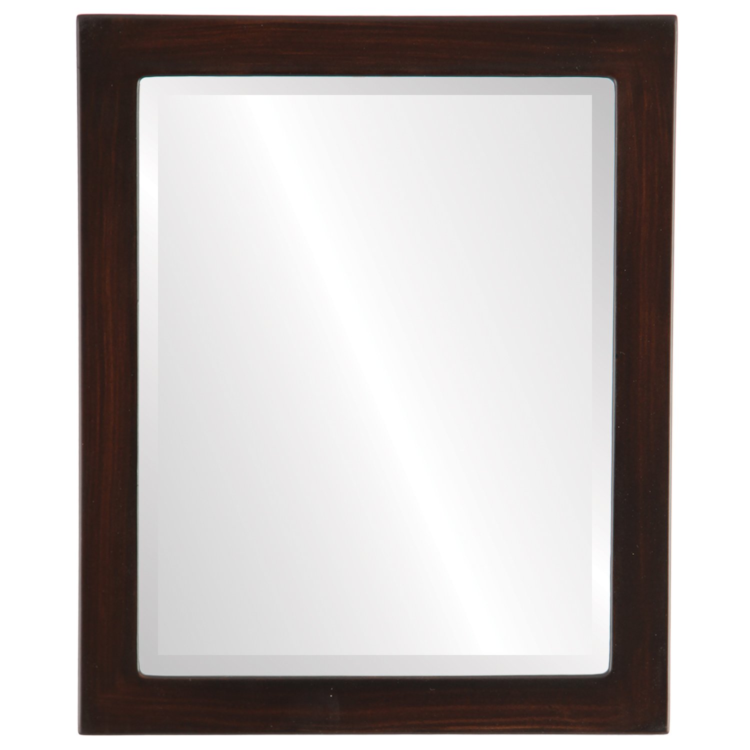 OVALCREST 18x22 Inch Rectangle Beveled Wall Mirror - Vienna Style Mocha Finish for Living Room, Bedroom & Entryway Decor - Elegant Home Accent Mirror