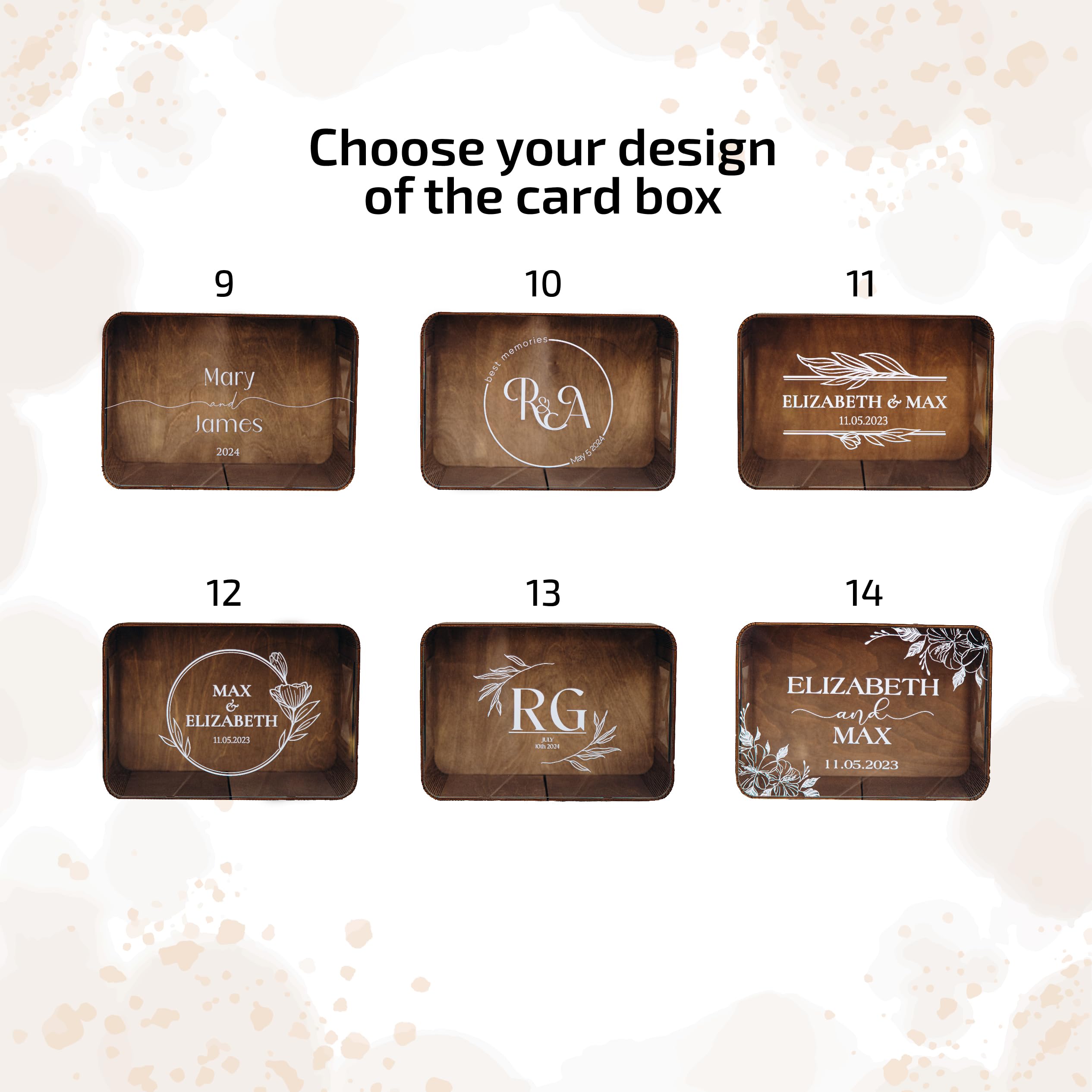 Personalized Wooden Wedding Keepsake Box - Elegant Card Holder for Wedding Ceremony, Guestbook Alternative & Memory Cards Reception Centerpiece - Perfect for Bridal Shower, Anniversary and Special Occasions