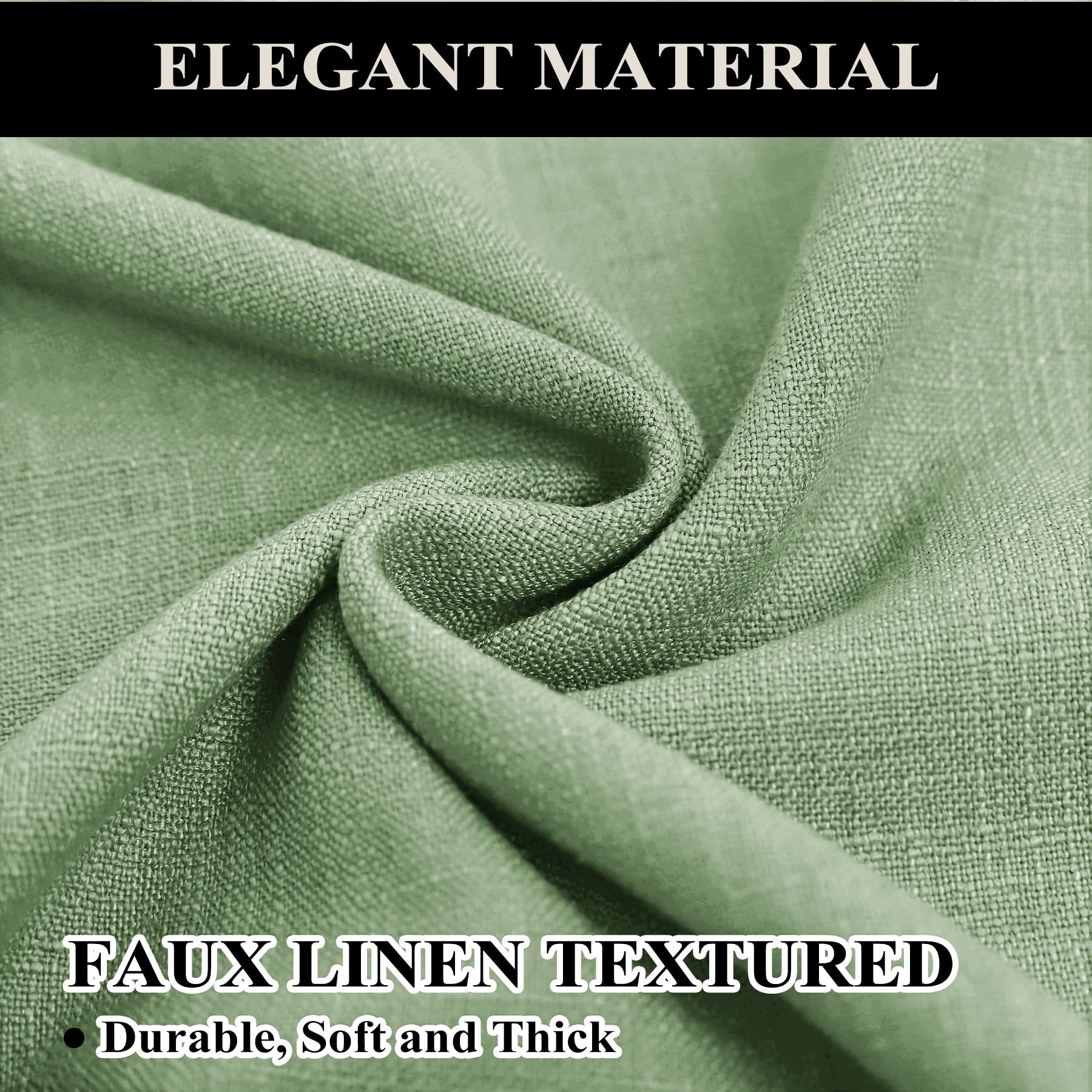 Natural Linen Extra Long Blackout Curtains for Living Room - 2 Panels 50