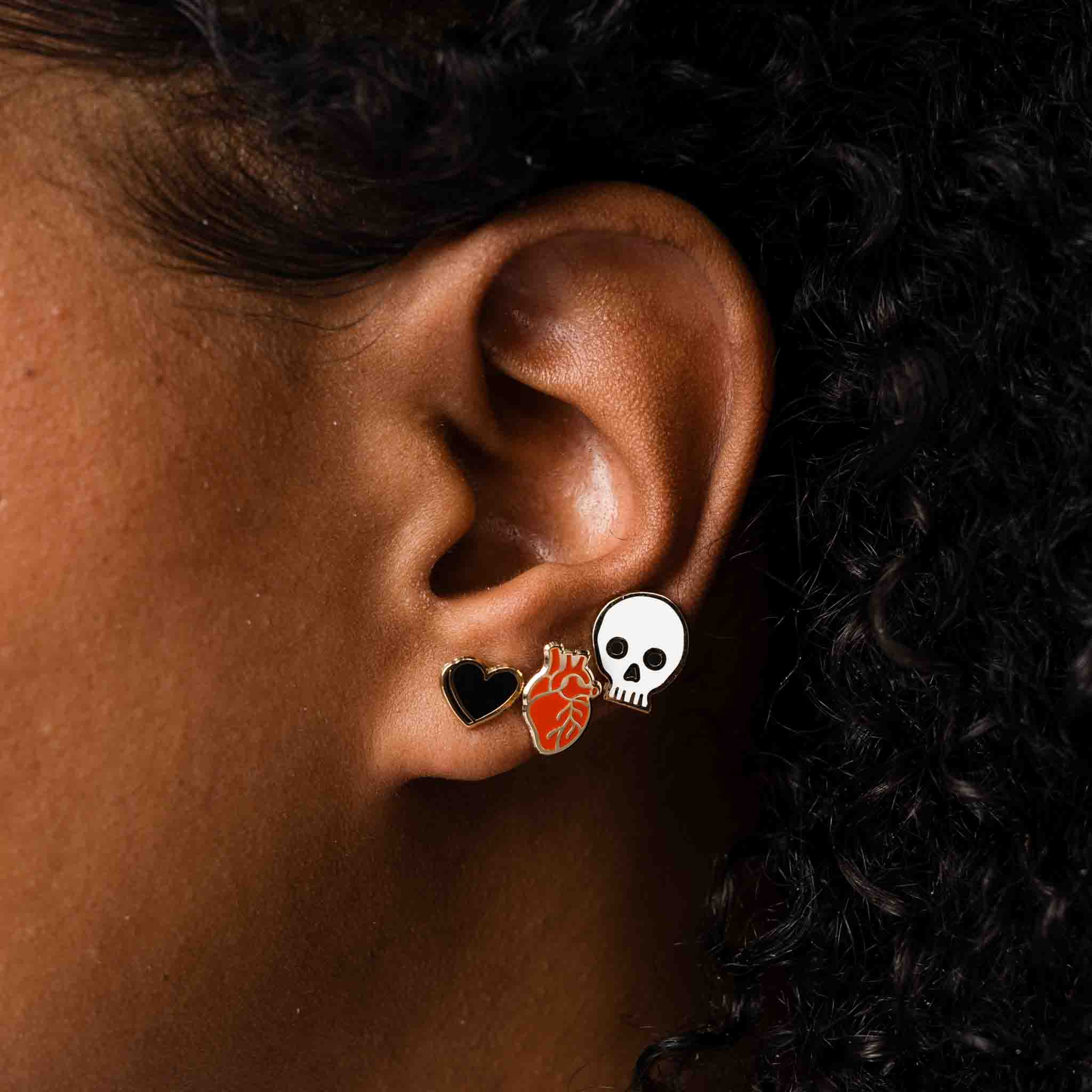 Anatomical Heart Stud Earrings - Unique Human Organ Jewelry for Medical Students & Science Lovers | Perfect for Anatomy Class, Halloween Costume & Gothic Fashion