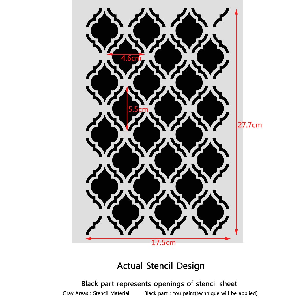 Moroccan Stencils Template - Small Scale for DIY Wall Decor, Canvas Painting & Craft Projects | Perfect for Home Decoration, Scrapbooking & Art Designs