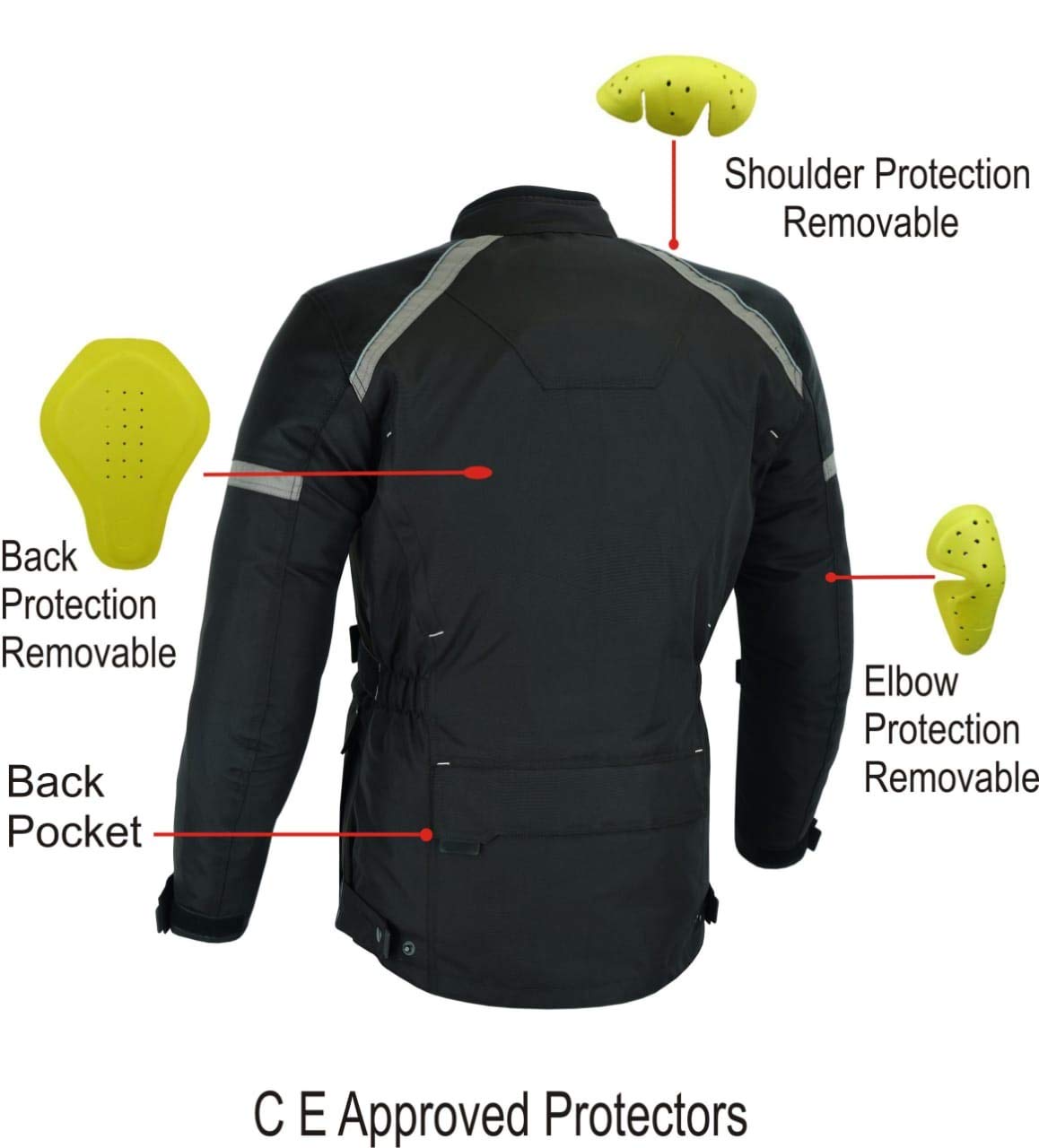A&H Apparel Men's All-Season Motorcycle Jacket with CE Approved Armor - Waterproof Windproof Riding Gear for Touring & Commuting - Perfect for Harley, Cruiser & Adventure Bikes