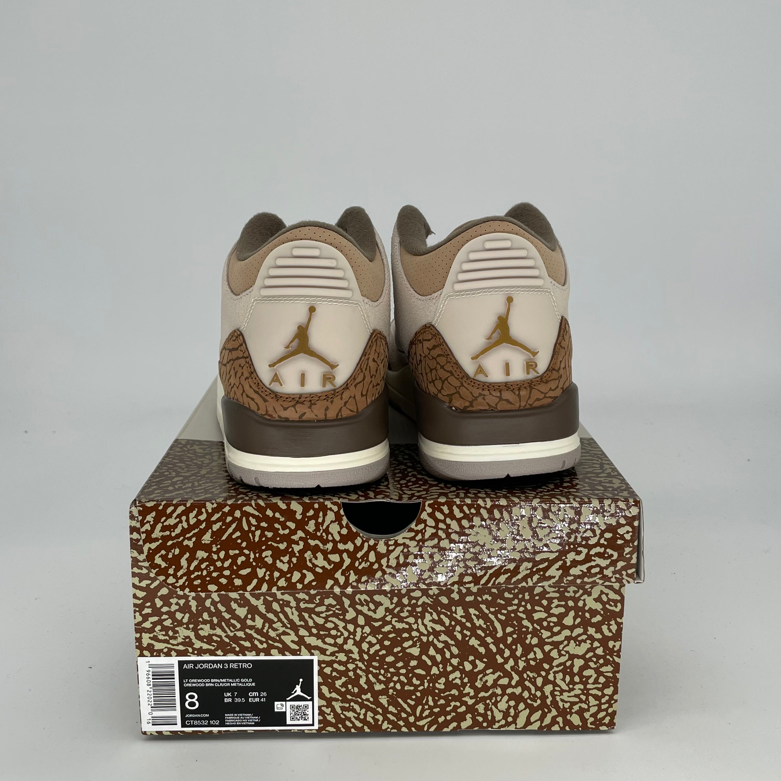 AIR JORDAN 3 PALOMINO Men's/Women's Basketball Shoes Size 8/9.5W - Retro Style Sneakers CT8532-102 | Perfect for Streetwear, Casual Outfits & Basketball Games