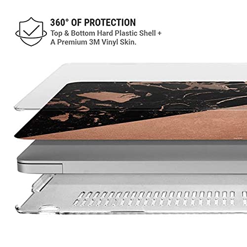 Premium Skinit Case & Skin for MacBook Pro 16-inch (2019-2020) | Black & Rose Gold Marble Split Design | Protective Cover for Work, School & Travel