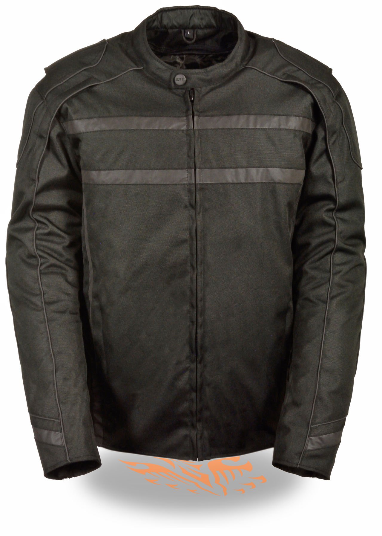 Milwaukee Leather Men's Vented Textile Motorcycle Jacket with High Visibility Reflective Strips - Black Size S - Perfect for Riding, Commuting & Nighttime Safety