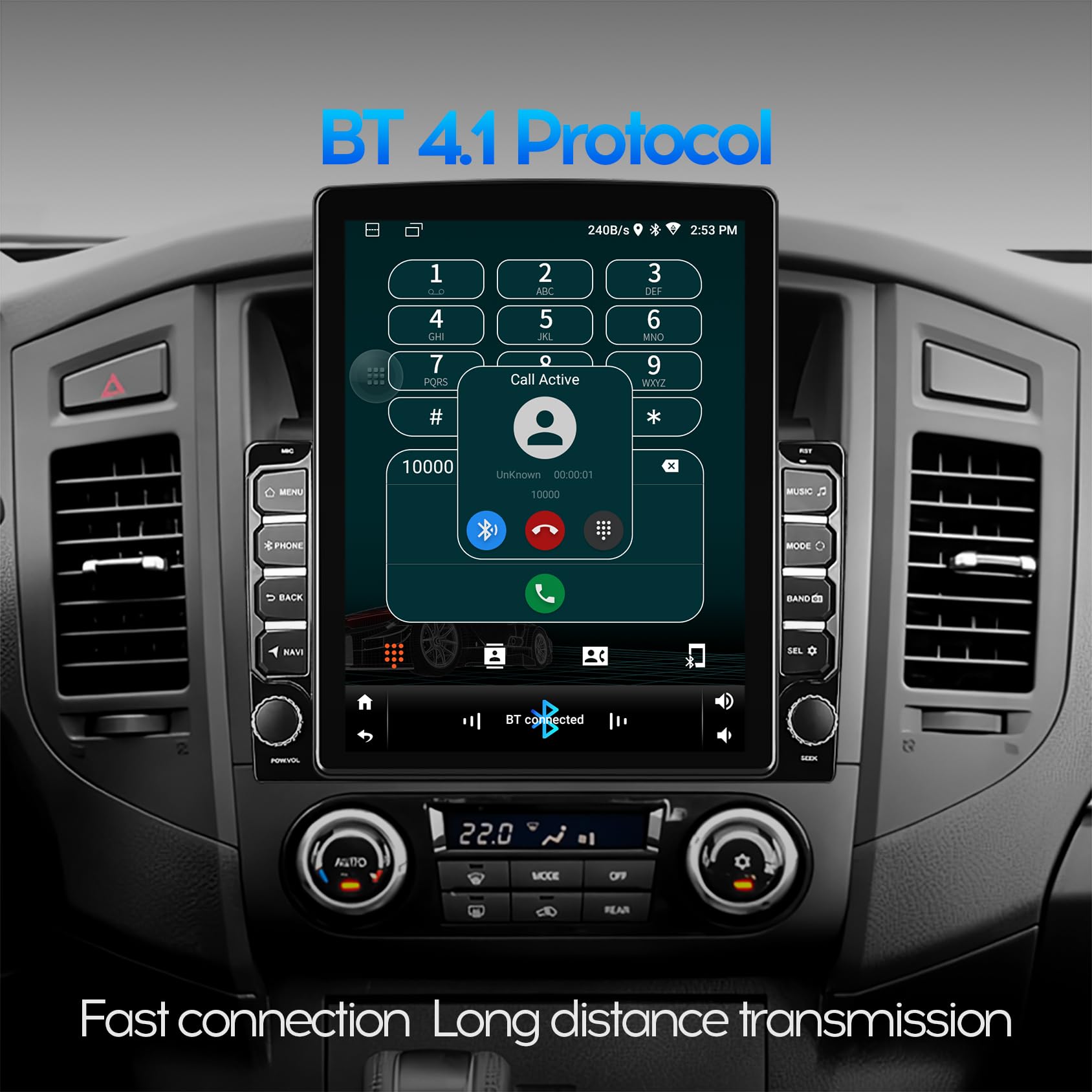 9.7 Inch 2+32GB IPS Vertical Screen Android Car Stereo with CarPlay & Android Auto - Double Din Bluetooth GPS Navigation, WiFi, MirrorLink, Split Screen & PIP | Perfect for Toyota, Honda, Ford & More | Upgrade Your In-Car Entertainment System