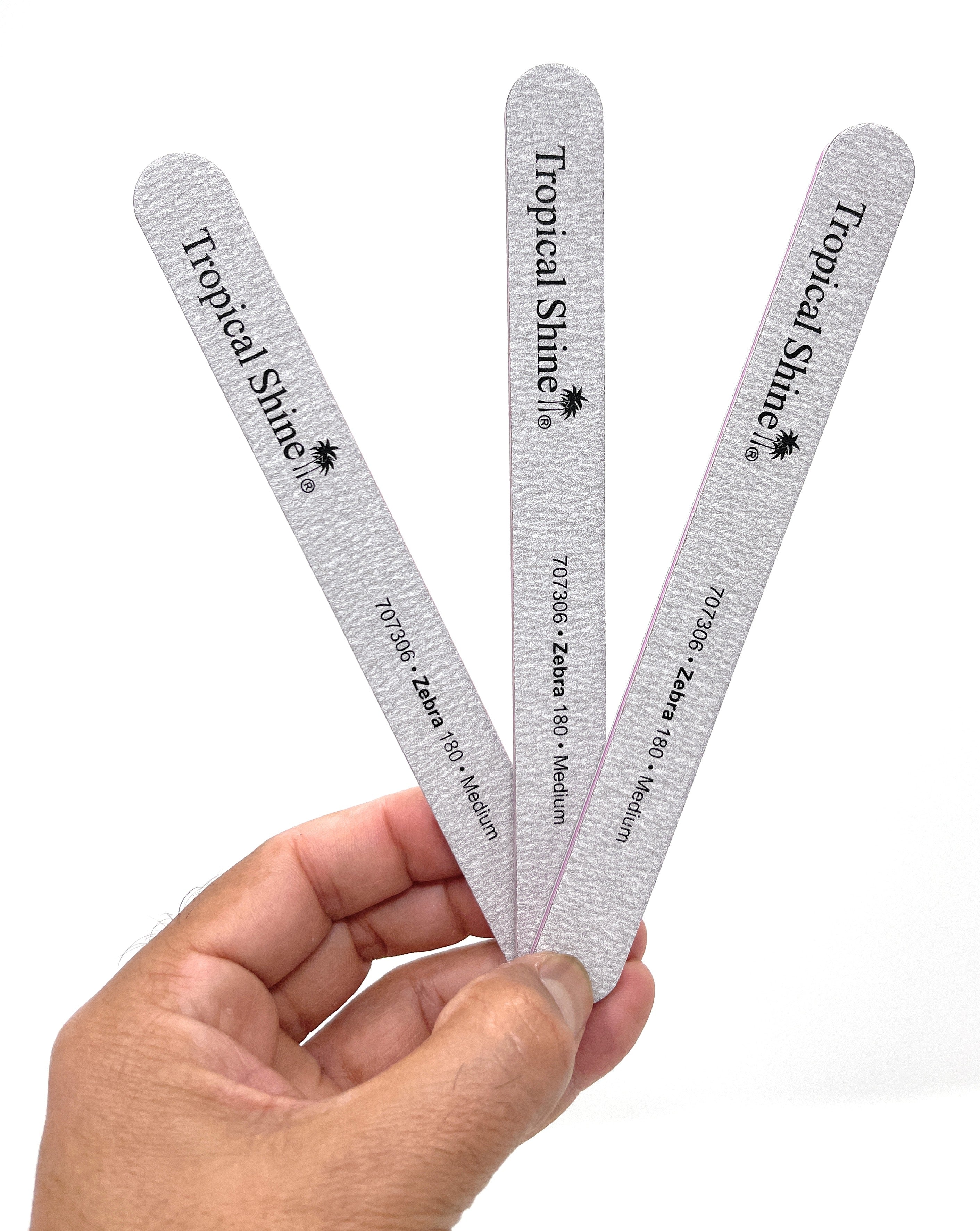 Premium Zebra Print Nail Files - 180 Grit Dual Sided Emery Boards with Cushion for Salon & Home Use - Medium Grit Professional Manicure Tools (3-Pack) - Perfect for Nail Care, Travel & DIY Beauty