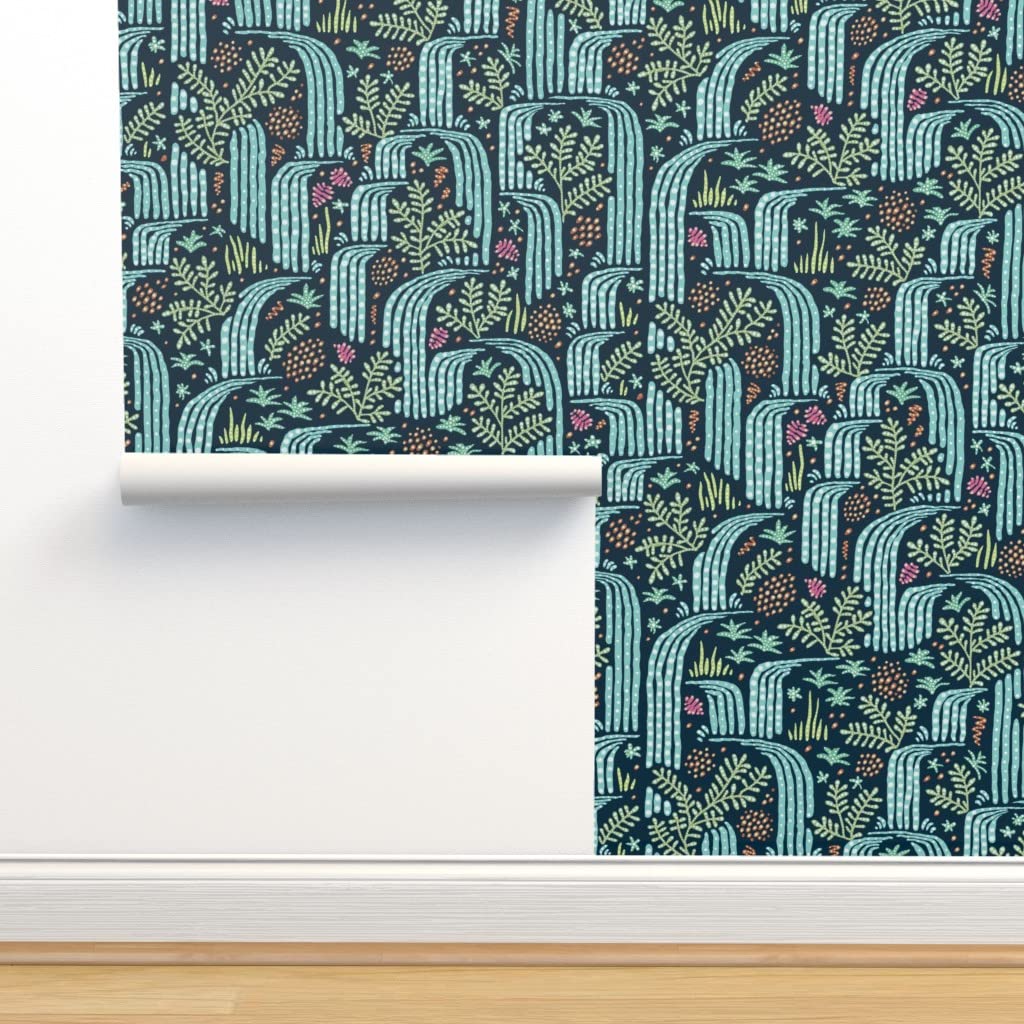 Peel and Stick Wallpaper 12ft x 2ft - Removable Self-Adhesive Wallpaper with Pink, Green, Blue & Orange Dot Floral Pattern | Perfect for Bedroom, Nursery, Office & Home Decor