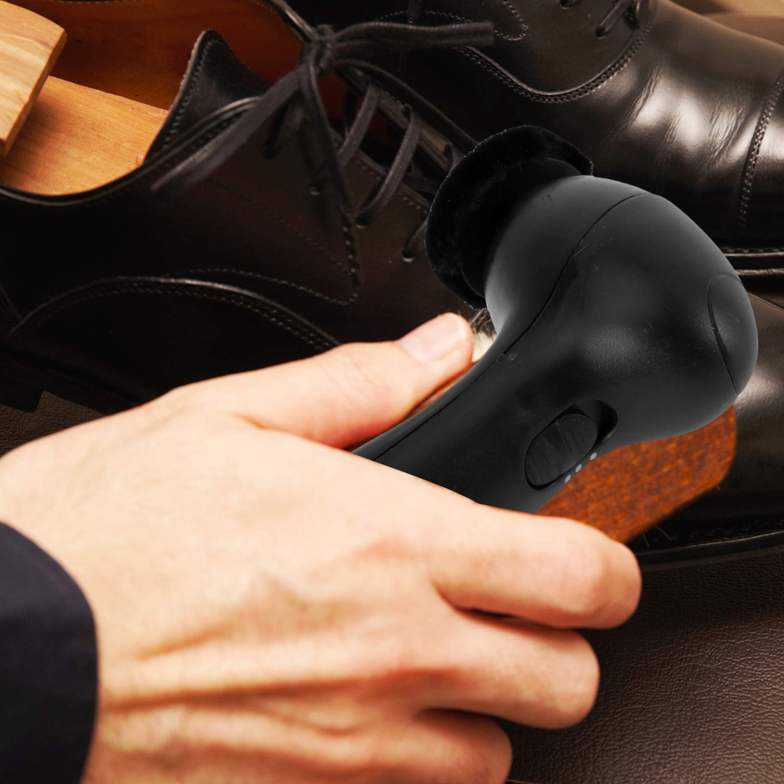 Electric Shoe Shiner & Polisher Kit - Leather Shoe Cleaning Brush Set for Footwear Care & Shine - Perfect for Home, Office, and Travel Use
