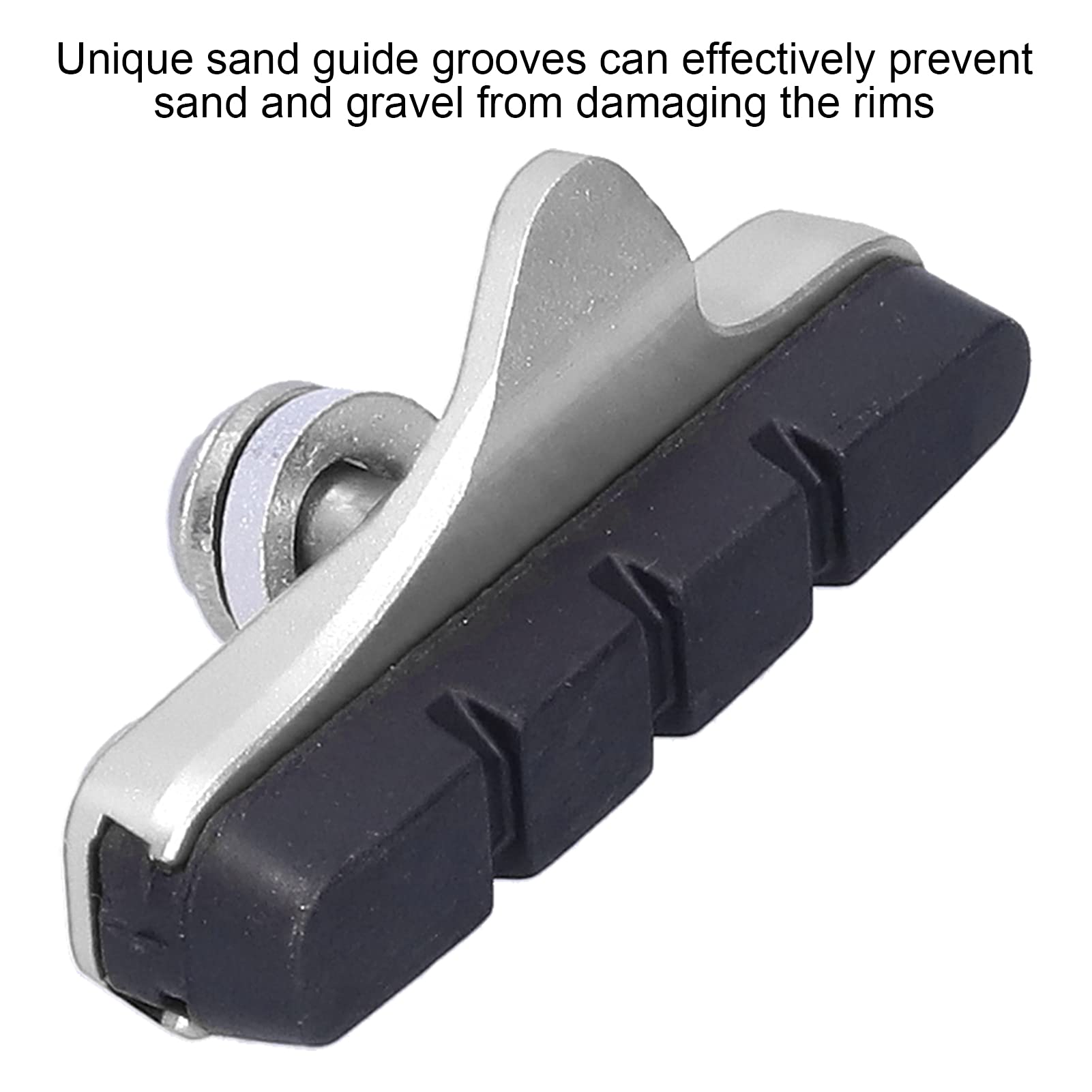Premium Bike C-Brake Pads - Durable Rubber & Aluminum Brake Blocks for Enhanced Safety (Silver) | Ideal for Mountain Bikes, Road Bikes & Cycling Enthusiasts