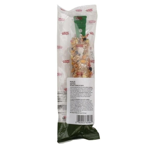 Living World Fruit Flavor Small Animal Treat Stick - Healthy Chew Toy for Hamsters, Rabbits & Guinea Pigs - Perfect for Cage Enrichment & Dental Care