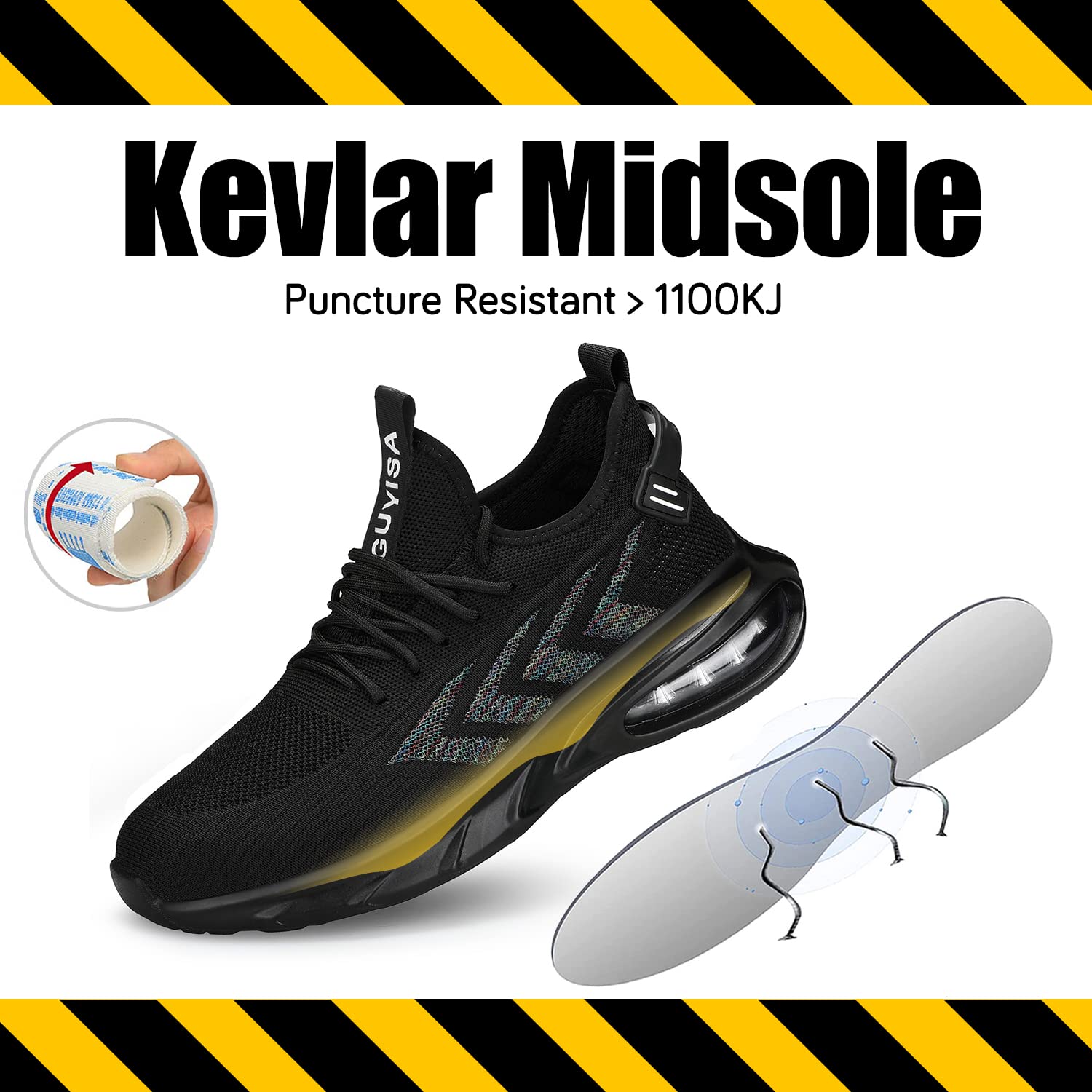 ARCHINSERT Men's & Women's Steel Toe Work Shoes - Puncture Proof Safety Sneakers with Breathable Comfort & Lightweight Design for Construction, Warehouse & Industrial Work