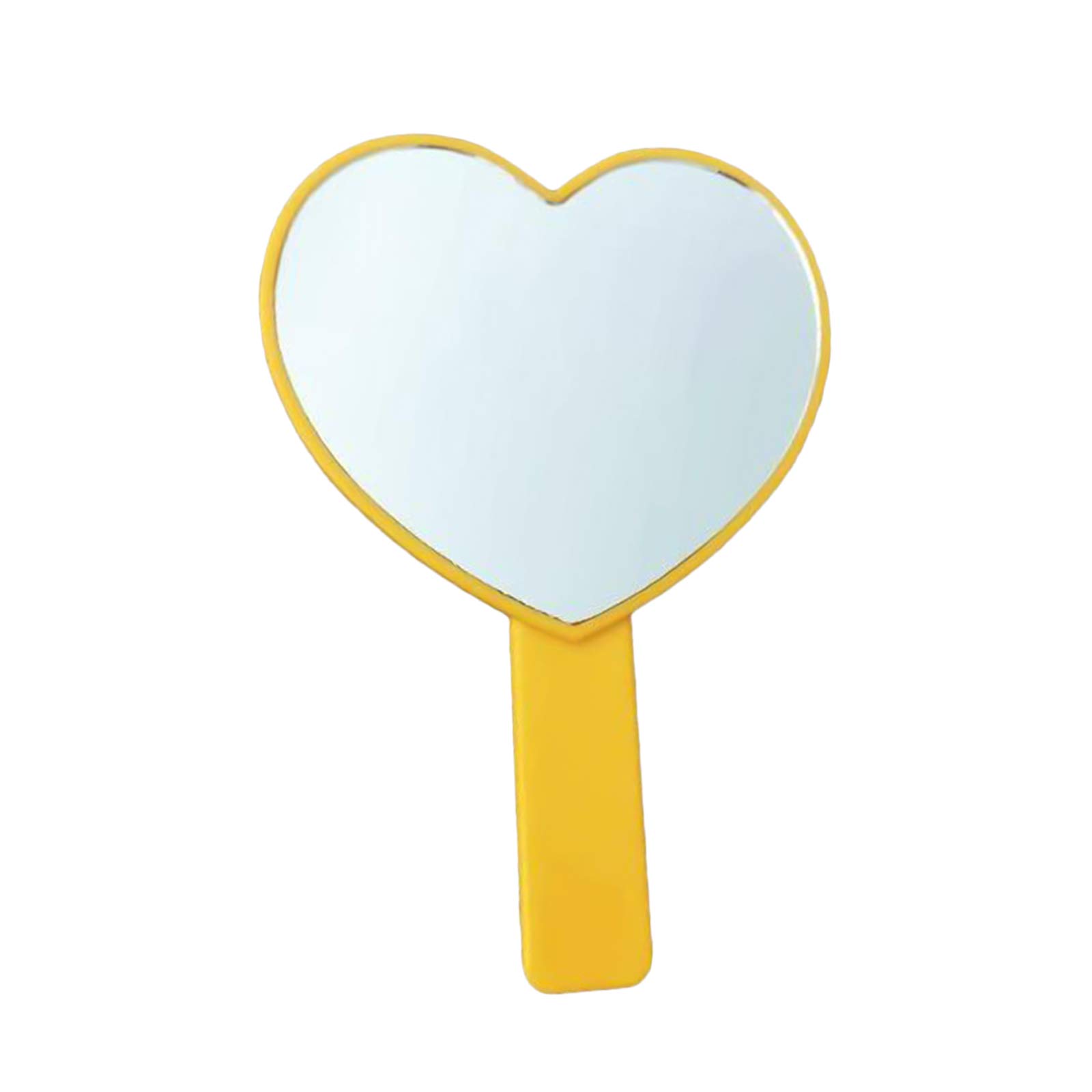 Harayaa Heart Shaped Handheld Mirror - Portable Travel Makeup Mirror for Women & Girls, Yellow | Perfect for Home, Travel, and On-the-Go Touch Ups