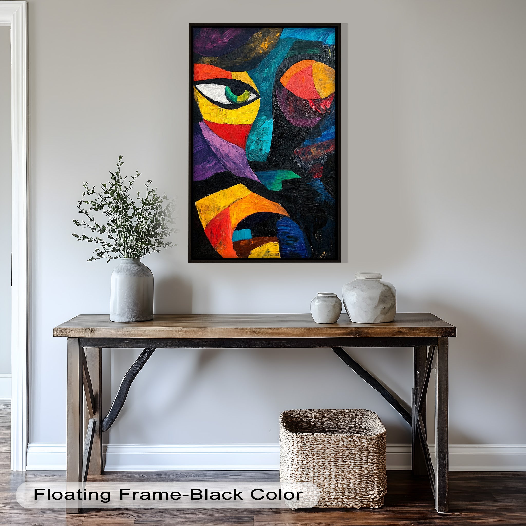 Abstract Eye Expression Fauvism Oil Painting - Modern Wall Art for Living Room, Bedroom & Office Decor