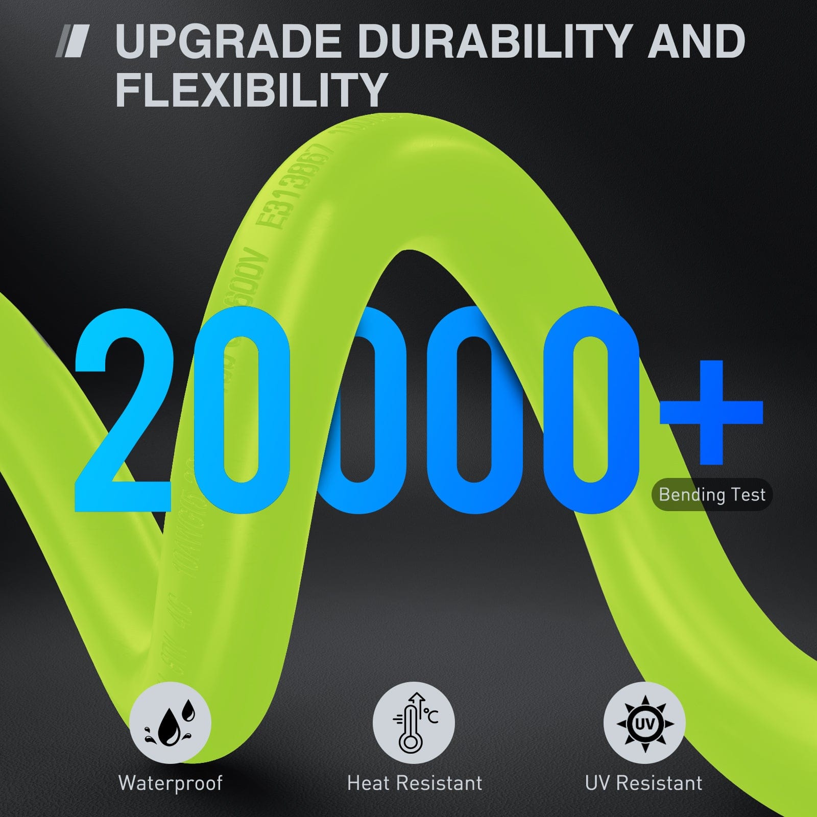 50 Amp 25 FT Heavy Duty RV EV Extension Cord - Bright Green Outdoor Power Cable for Camping, RV Parks & Electric Vehicle Charging