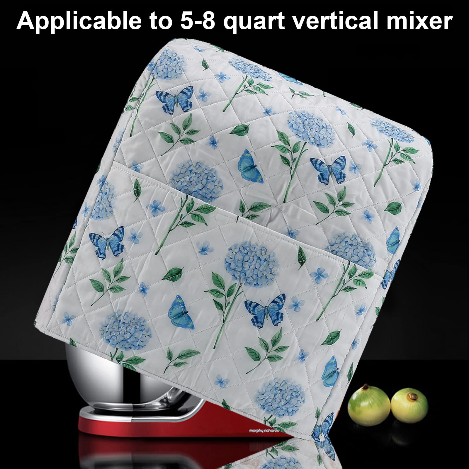 Hydrangea Stand Mixer Cover for KitchenAid 5-8 Qt Mixers | Durable & Stylish KitchenAid Mixer Accessory | Perfect for Spring Summer Kitchen Decor | Protects Mixers from Dust & Spills | Ideal for Baking, Cooking & Kitchen Organization
